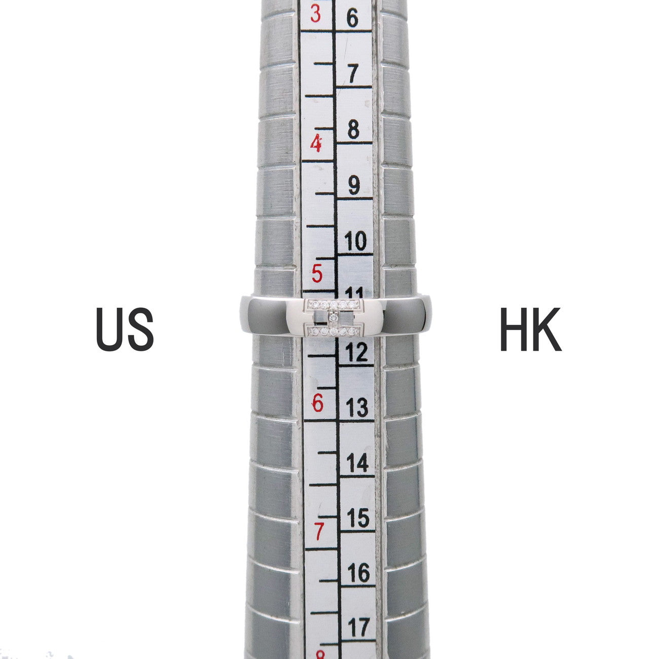 HERMES Ever Heracles 11P Diamond Ring #50 750WG White Gold US5-5.5