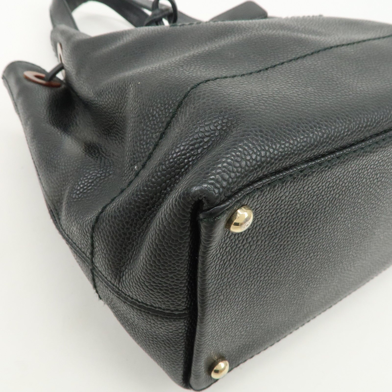 CHANEL COCO Mark Caviarskin Shoulder Bag Tote Bag Black