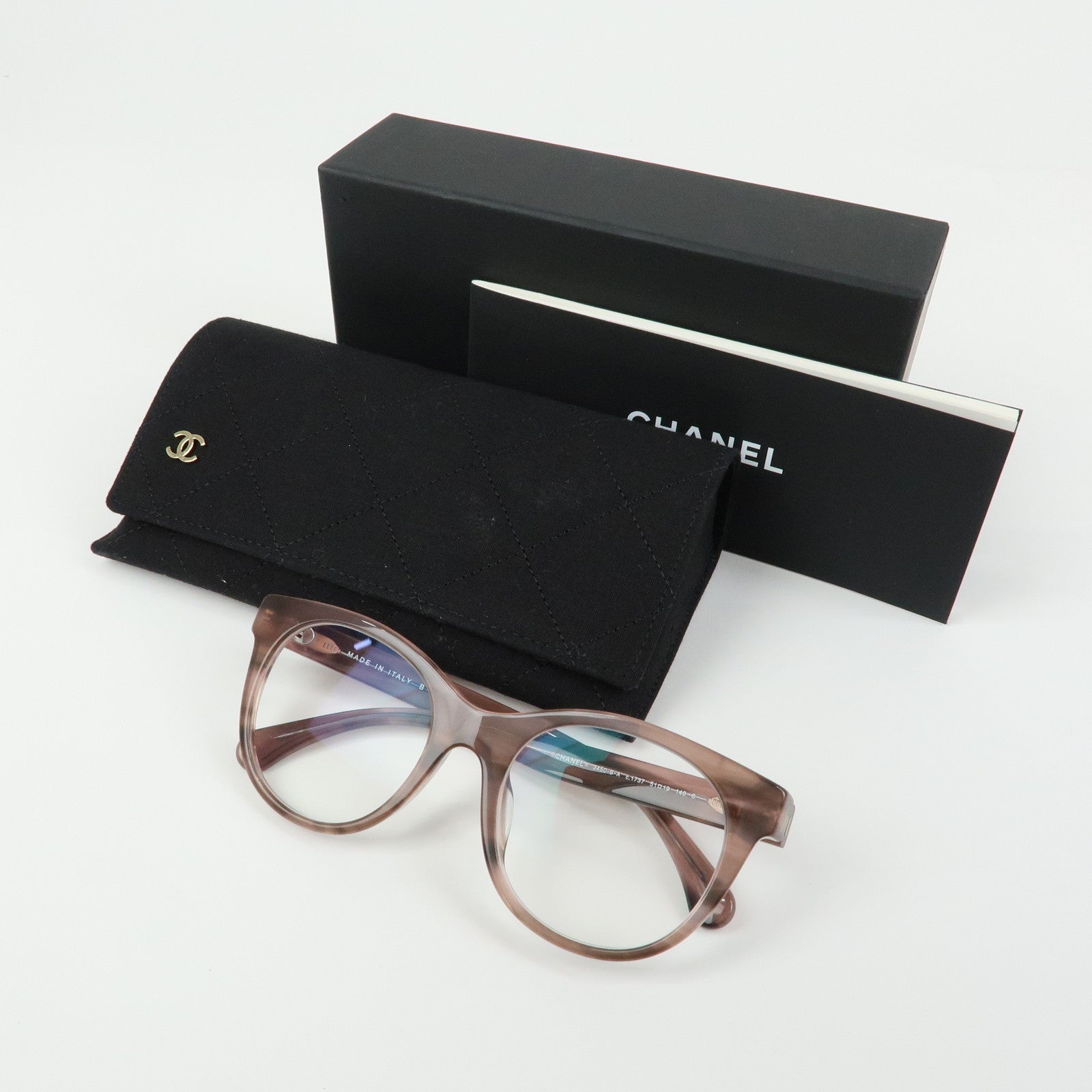 CHANEL COCO Mark Plastic Glasses Fashion Glasses Brown 3450-B-A