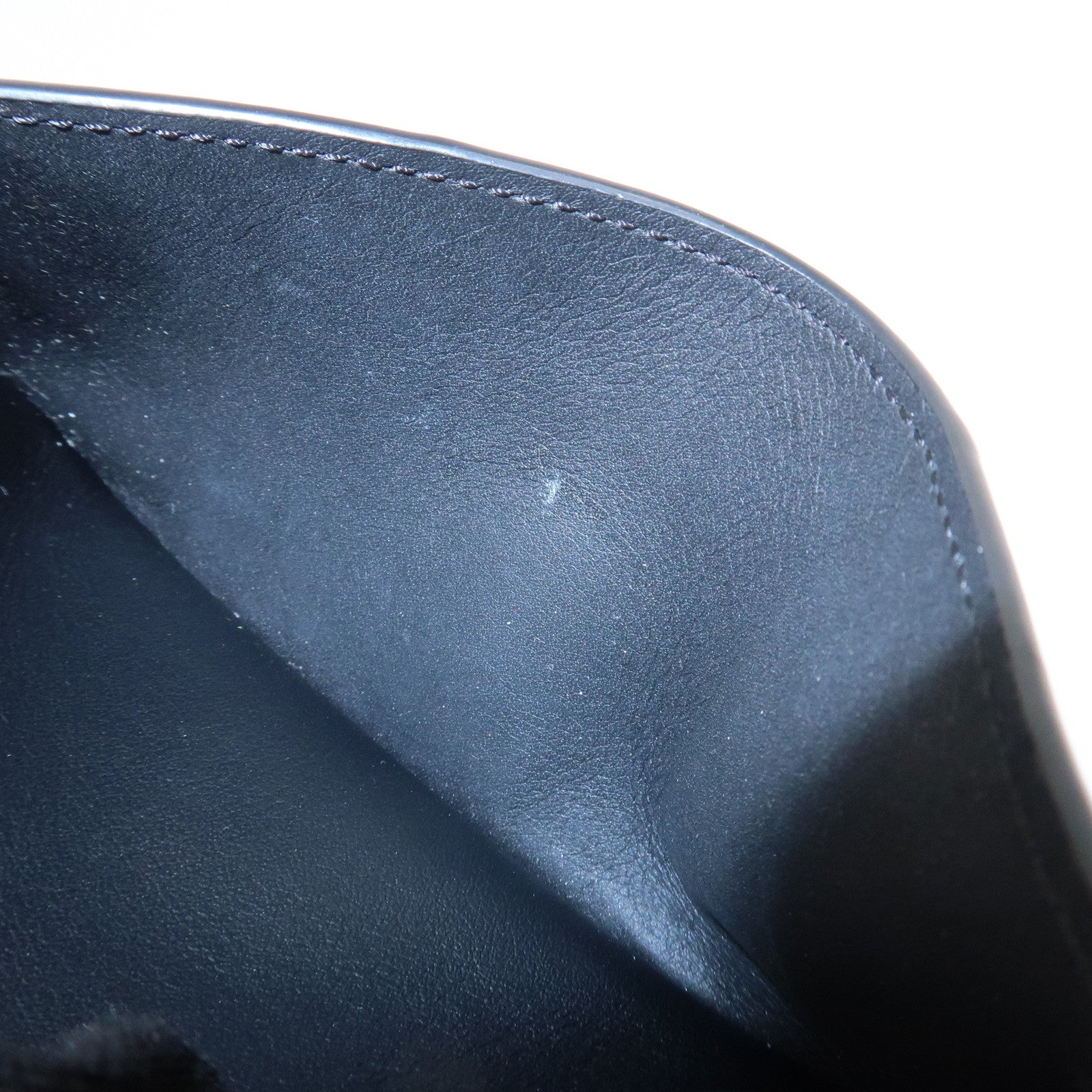 Louis Vuitton Monogram Seal Leather Coin Card Holder Black M80827 Used