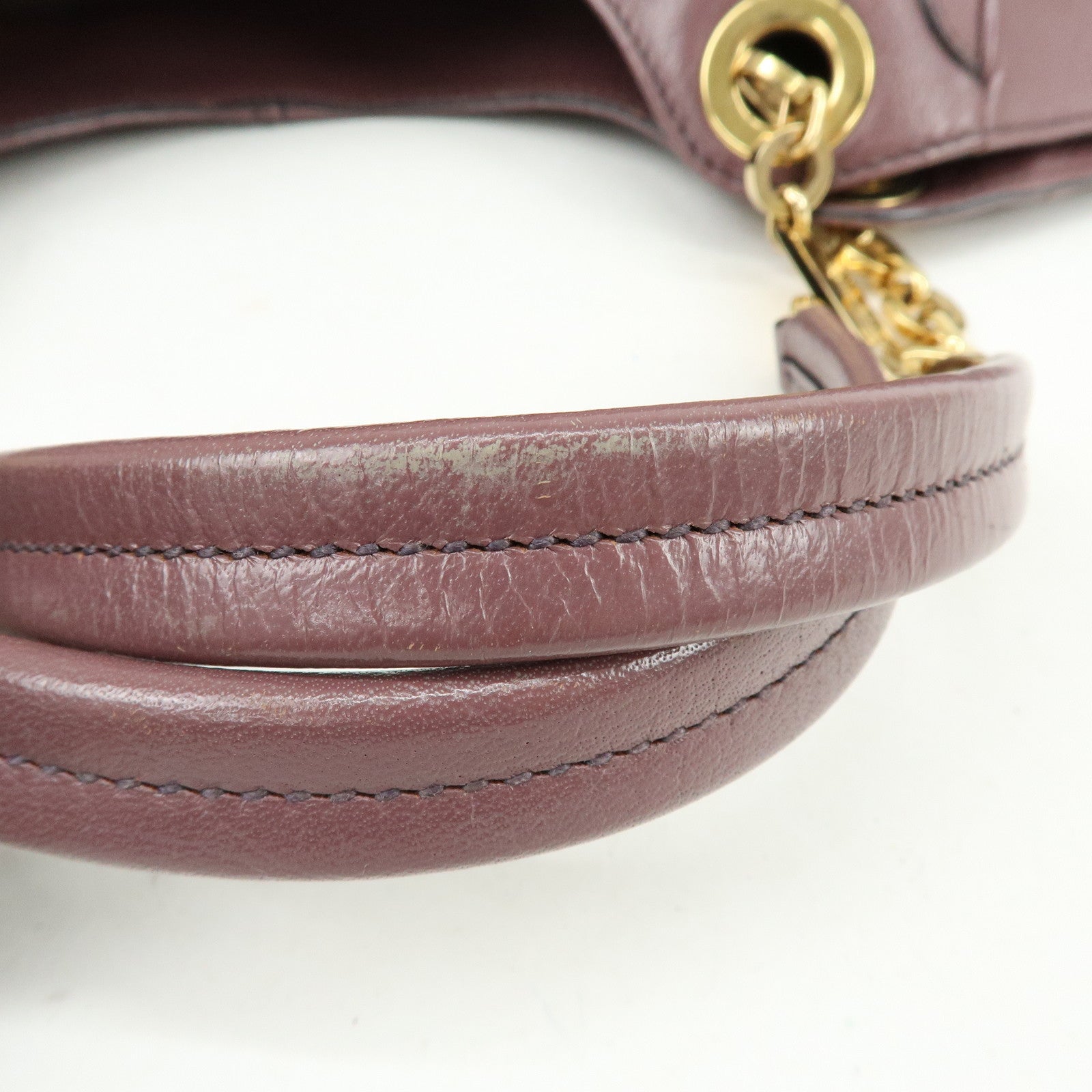 Ferragamo Gancini Leather Tote Bag Hand Bag Light Purple