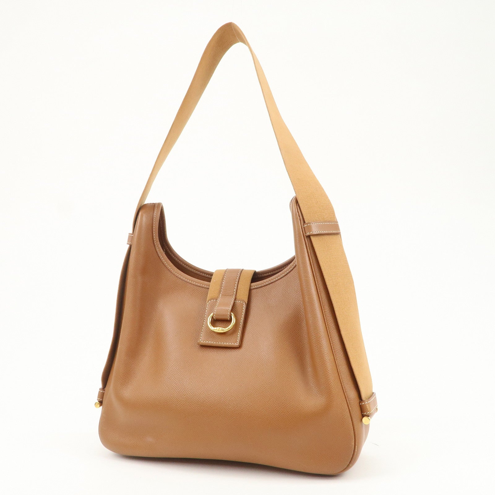 HERMES Sac Courchevel Leather Shoulder Bag A Stamped Gold
