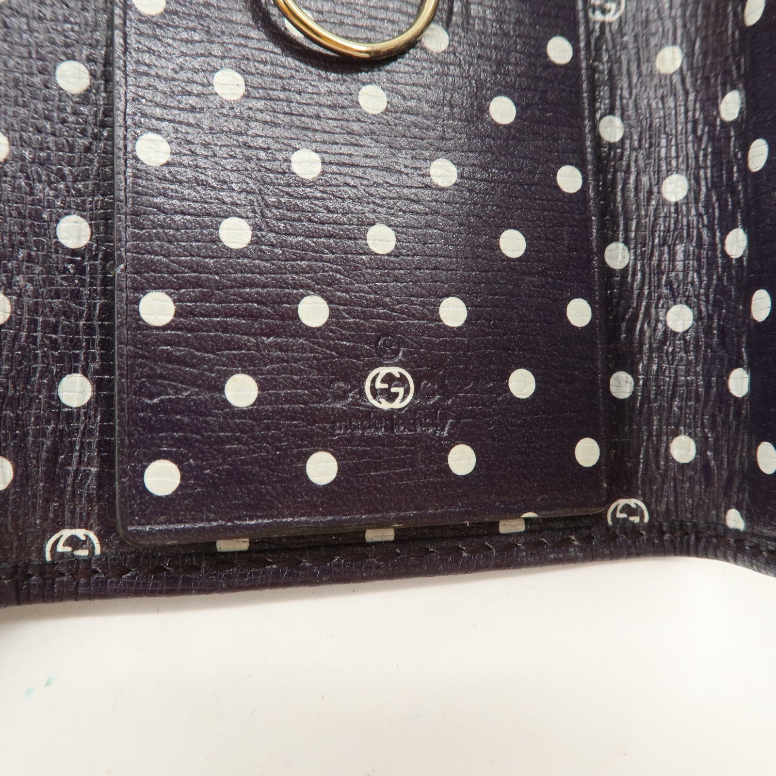 GUCCI Interlocking G Leather 6 Rings Key Case Purple 309706