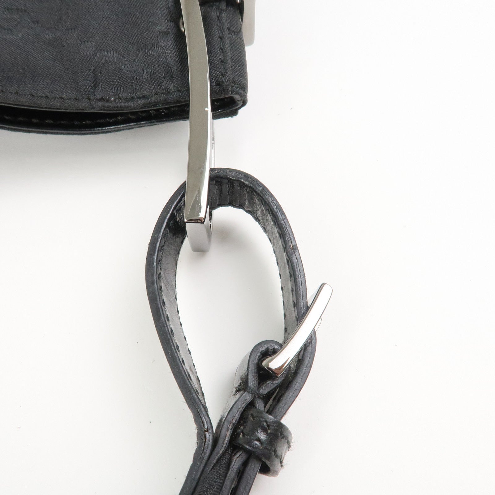 GUCCI GG Monogram Nylon Leather Shoulder Bag Black 001・3193