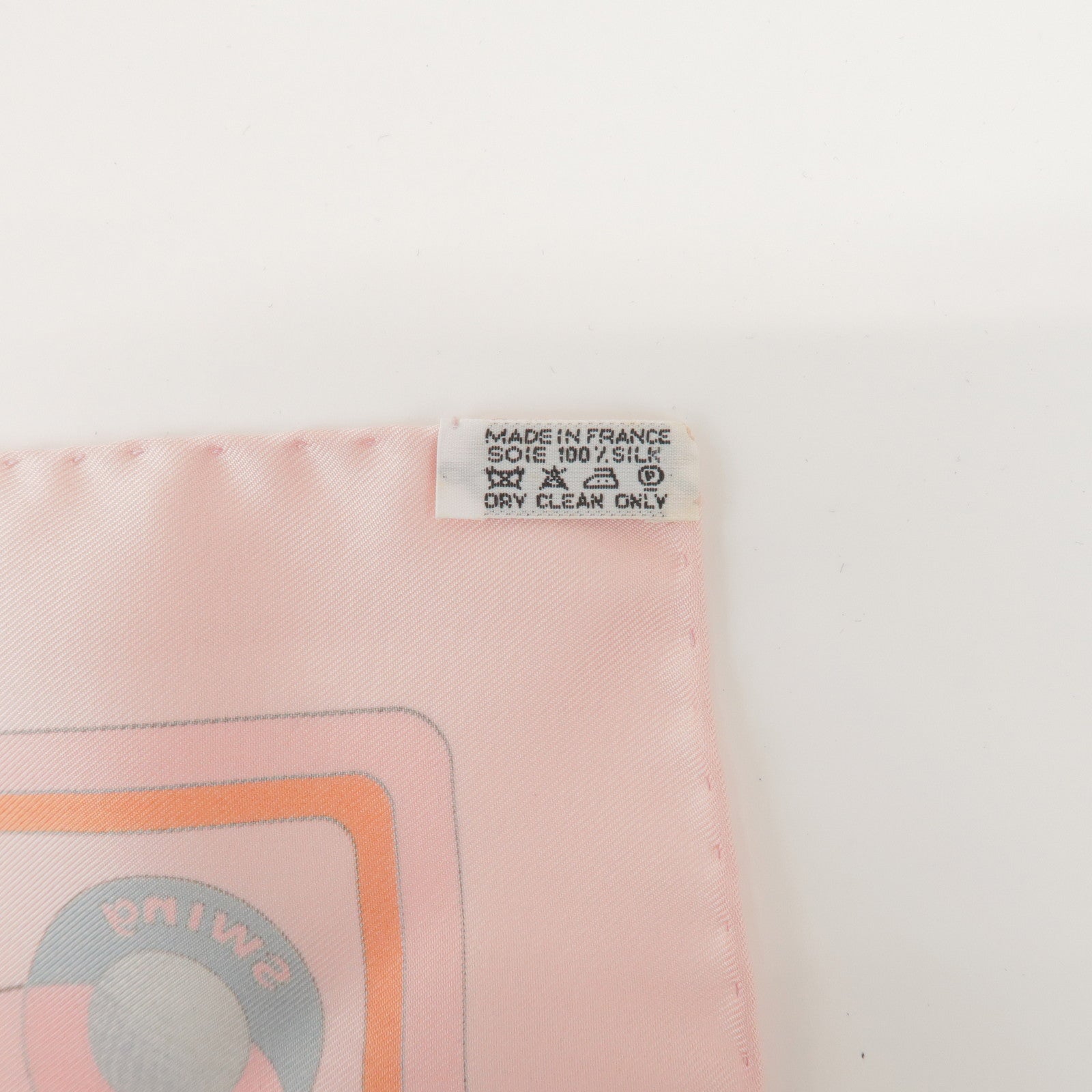 HERMES Carre 45 Set of 2 Silk 100% Scarf Light Pink Orange