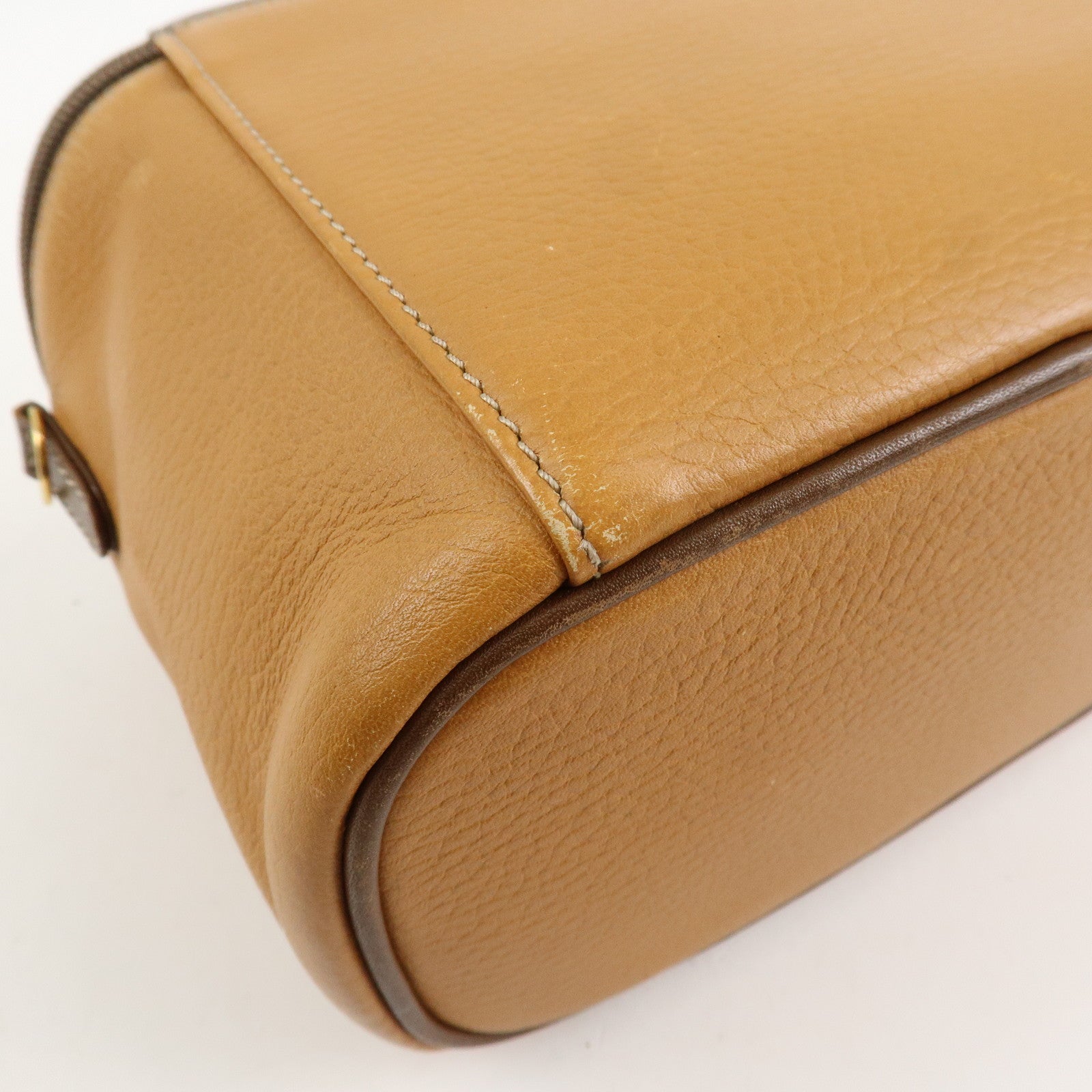 LOEWE Leather 2WAY Bag Hand Bag Shoulder Bag Brown Gold Hardware