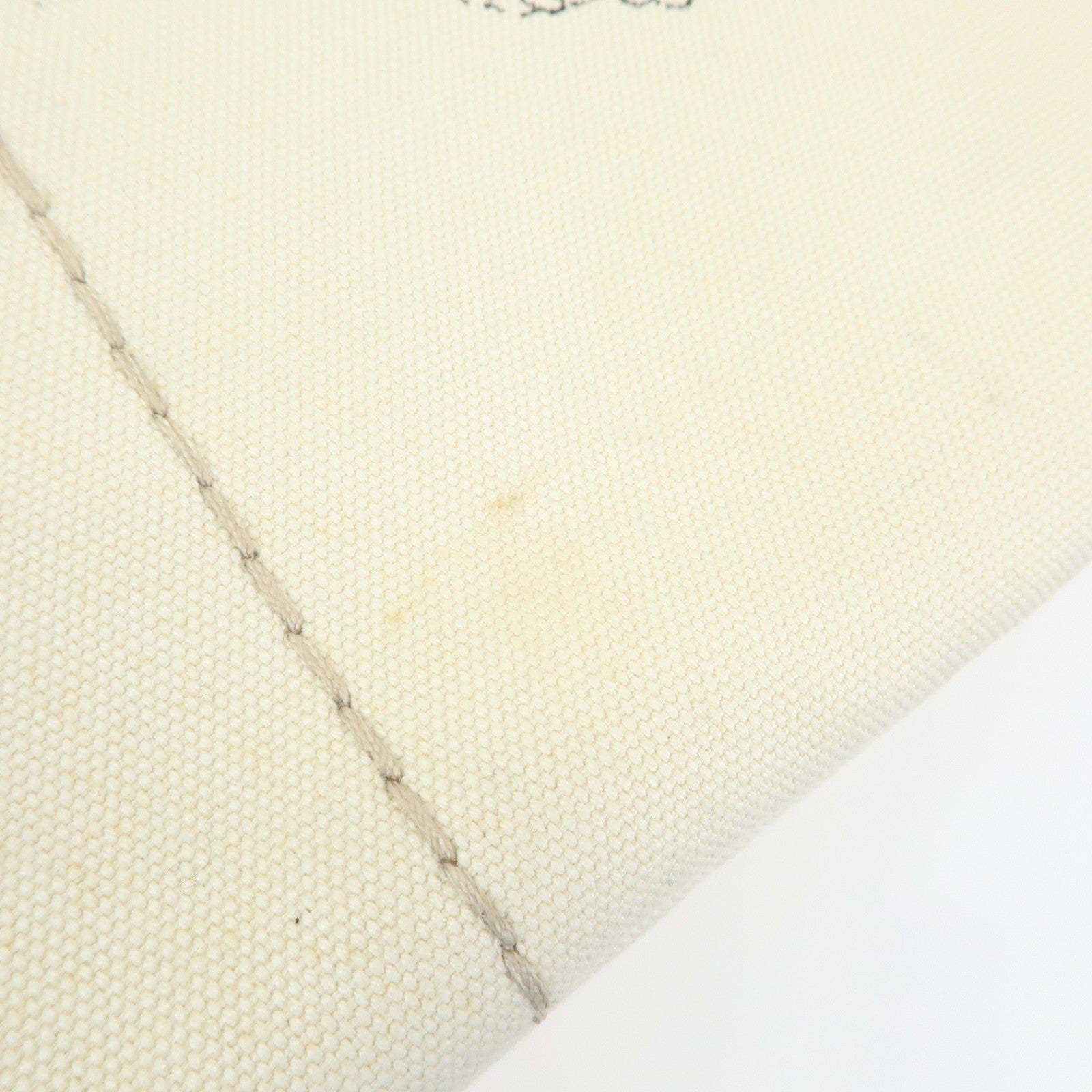 PRADA Canapa Large Triangle Logo Tote Hand Bag Ivory BN1872