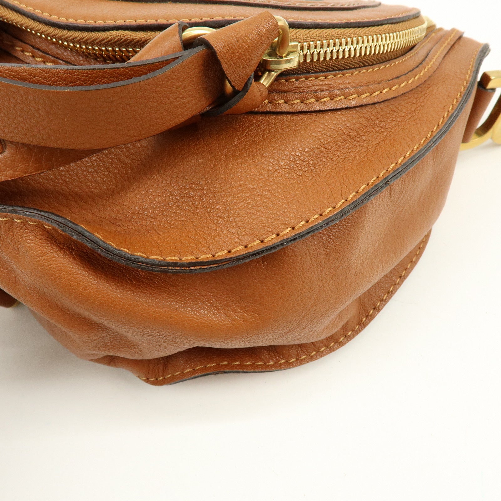 Chloe Marcie Leather Shoulder Bag Crossbody Bag Brown Camel