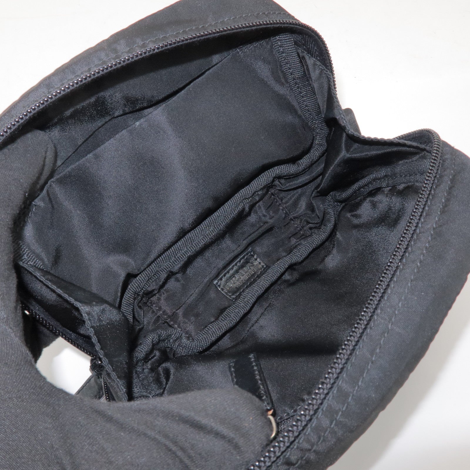PRADA Triangle Logo Nylon Set of 2 Pouch Black Purple