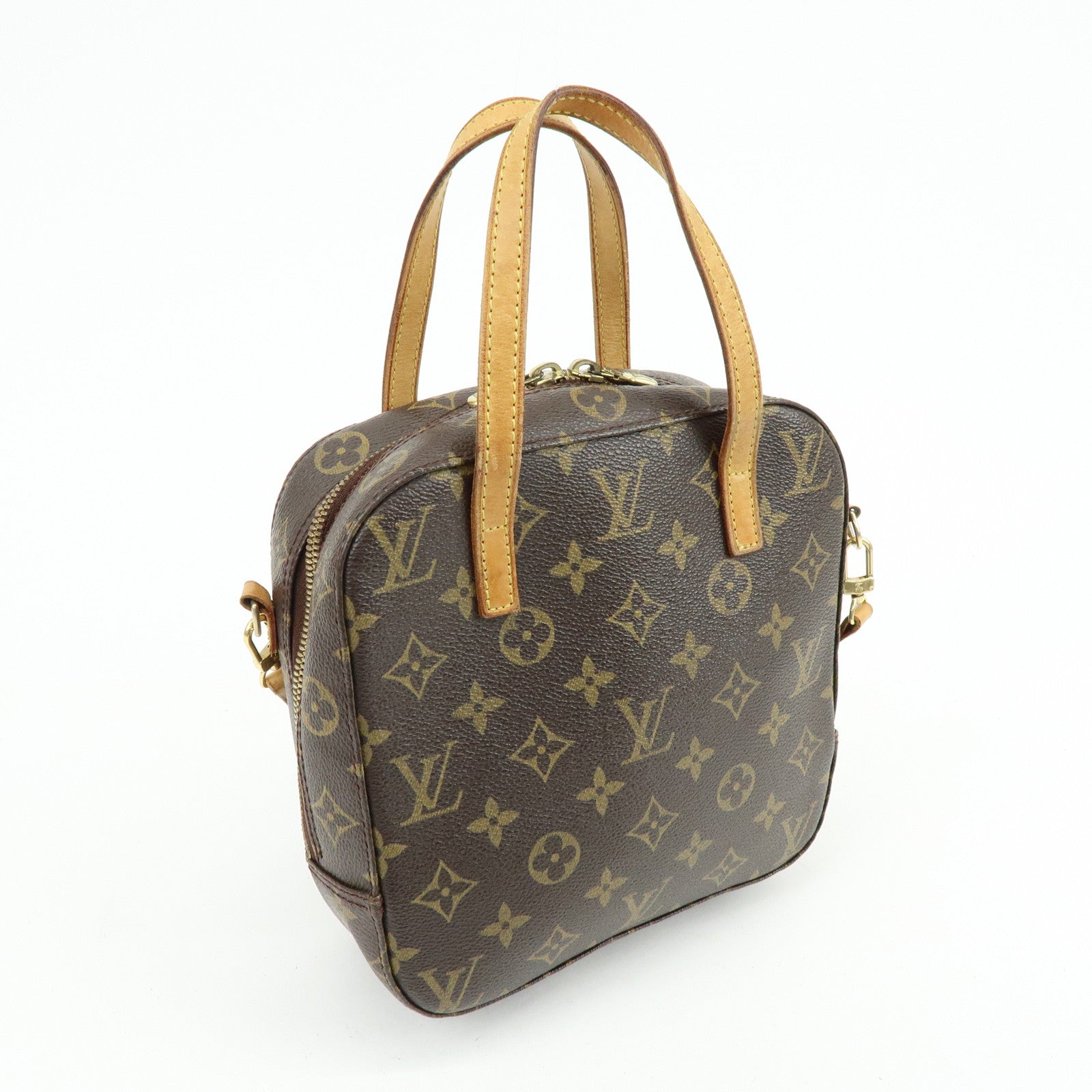 Louis Vuitton Monogram Spontini Hand Bag Brown M47500