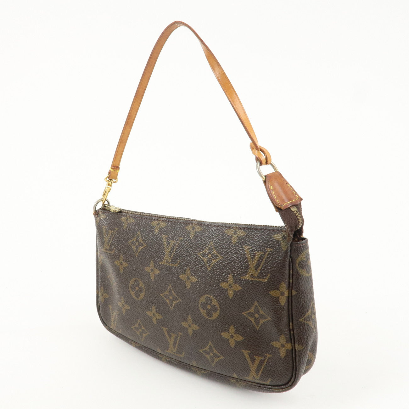 Louis Vuitton Monogram Pochette Accessoires Hand Bag Brown M51980 Used