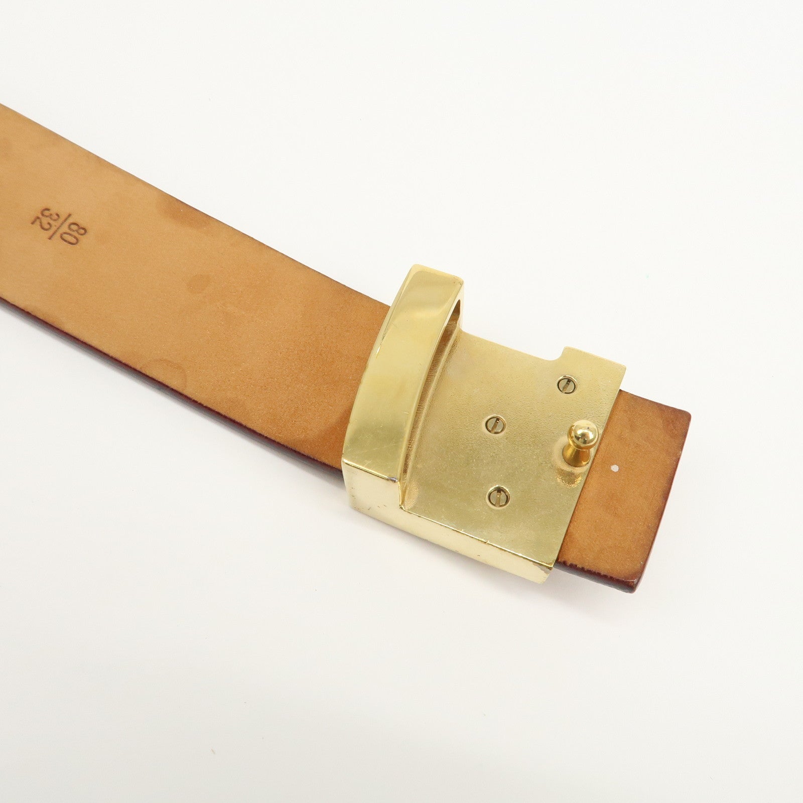 Louis Vuitton Leather Ceinture LV Initial Belt 80/32 Caramel M6901