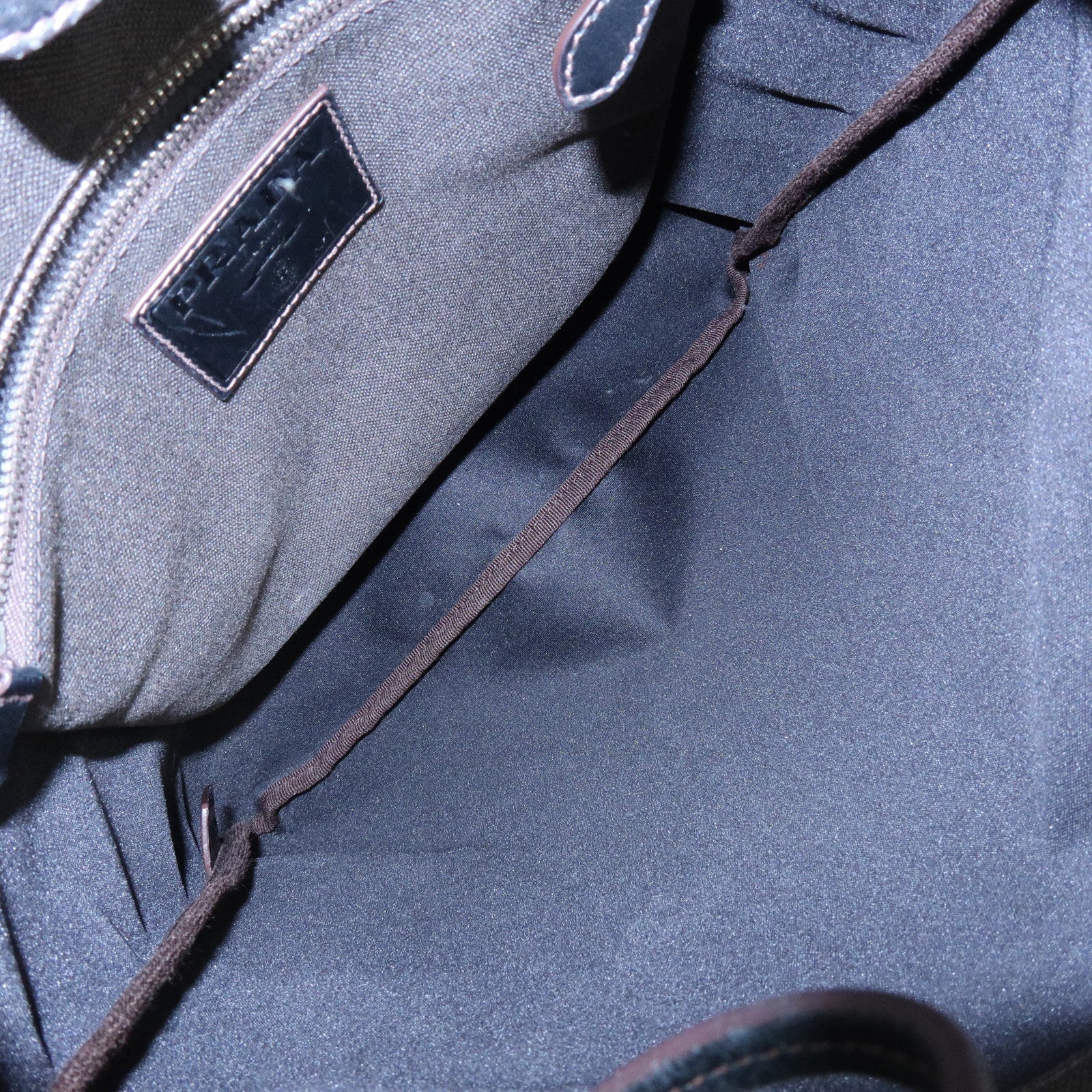 PRADA Logo Jacquard Leather Shoulder Bag Crossbody Bag Dark Brown