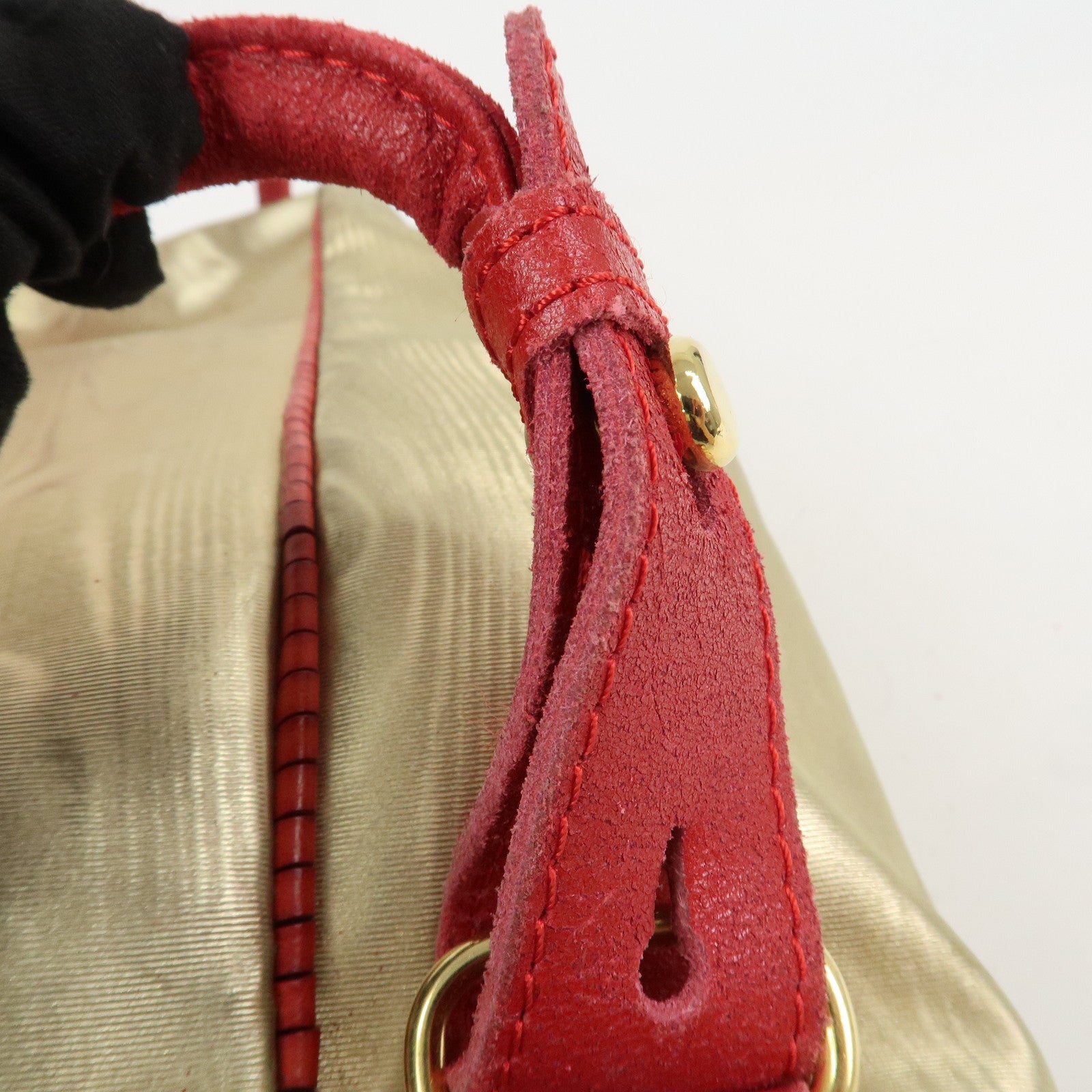 LOEWE Anagram PVC Leather Backpack Shoulder Bag Gold