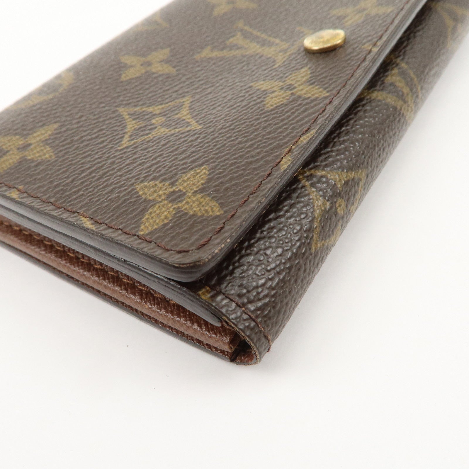 Louis Vuitton Monogram Porte Monnaie Billets Tresor Wallet M6173 Used