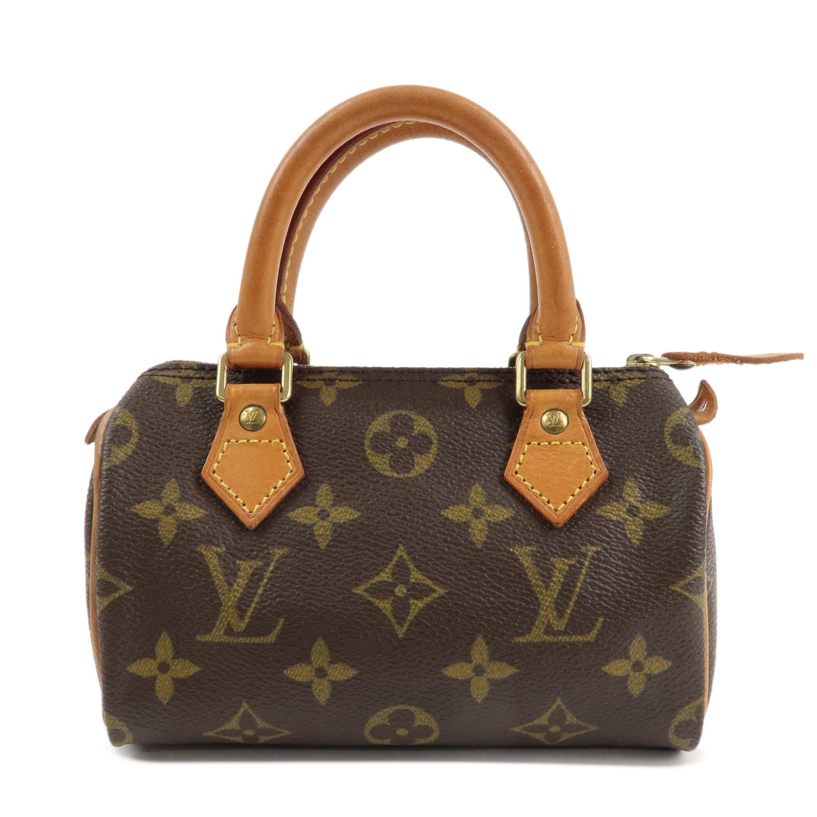 Louis Vuitton Monogram Canvas Mini Speedy Hand Bag Brown M41534 Used