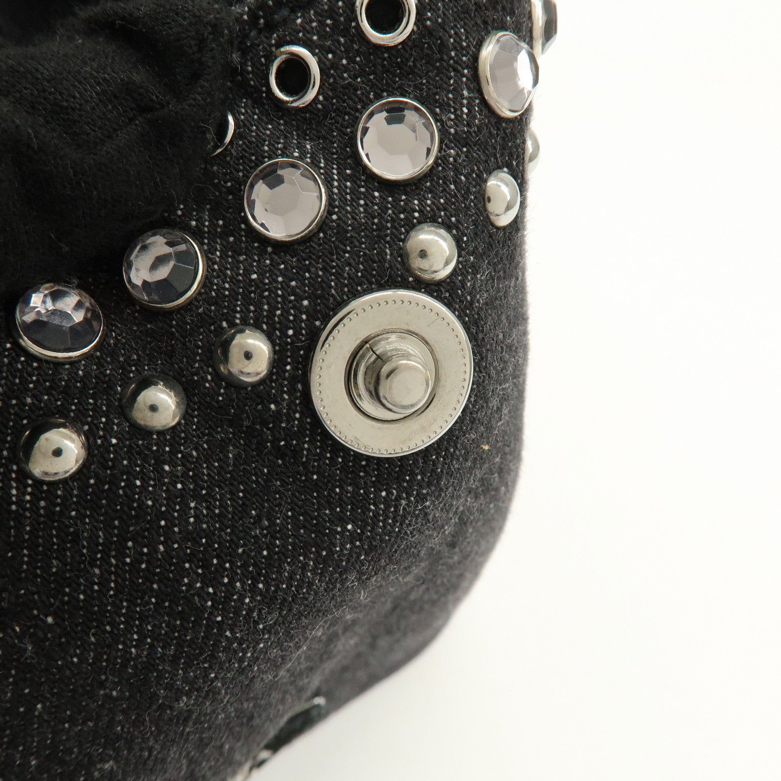 PRADA Triangle Logo Canapa Mini Bijou Denim Canvas 2Way Bag BN2439