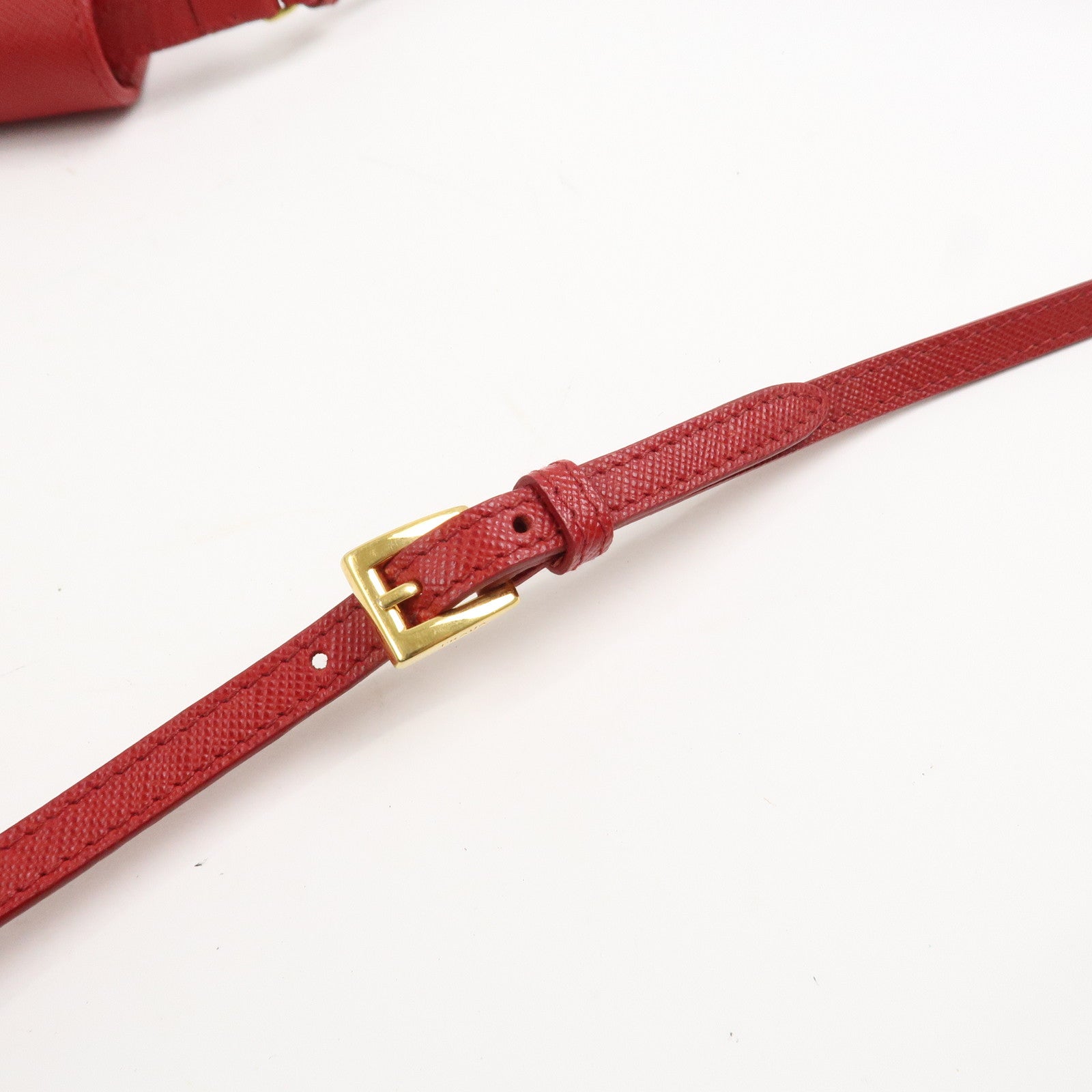PRADA Saffiano Leather Shoulder Long Wallet Red 1M1437