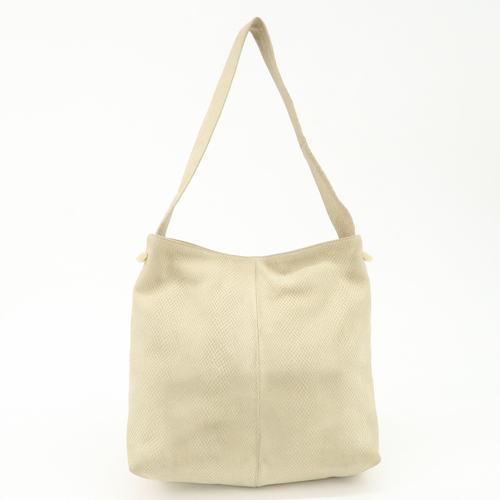 LOEWE Leather Shoulder Bag Hand Bag Ivory Gold Hardware