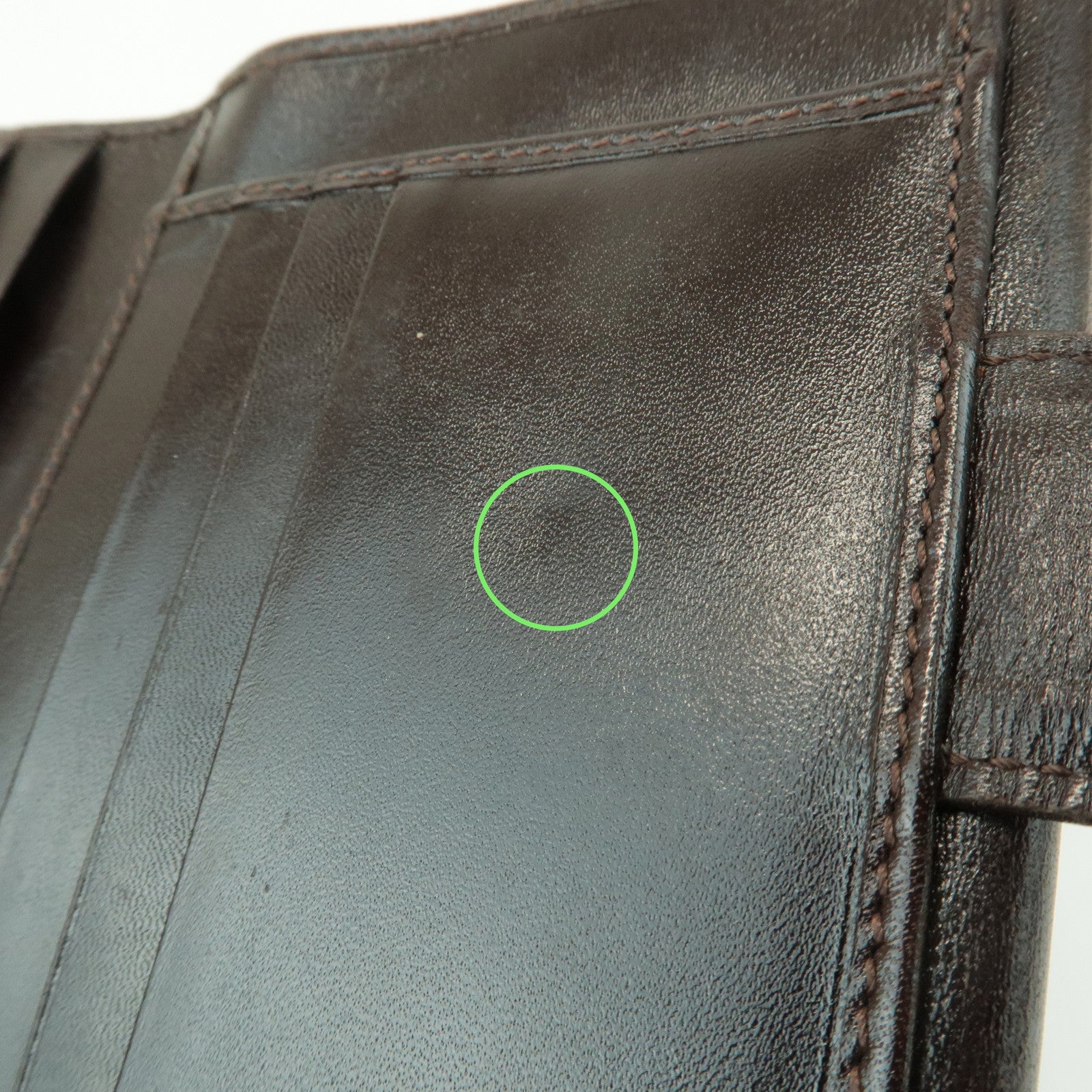 FENDI Zucca Leather Canvas Double Hook Bi-fold Wallet Brown 30795 Used