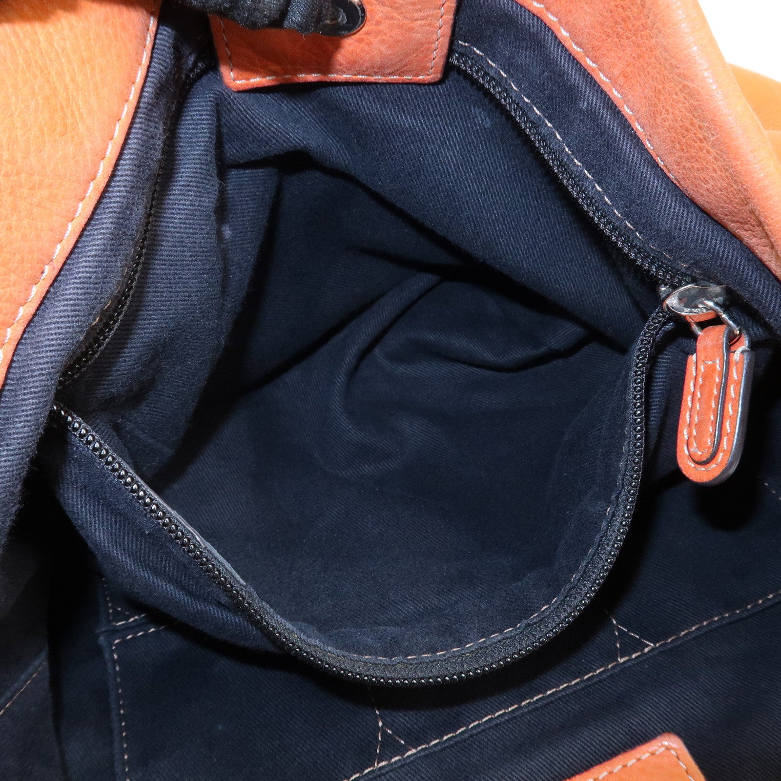 LOEWE Anagram Logo Leather Shoulder Bag Hand Bag Orange