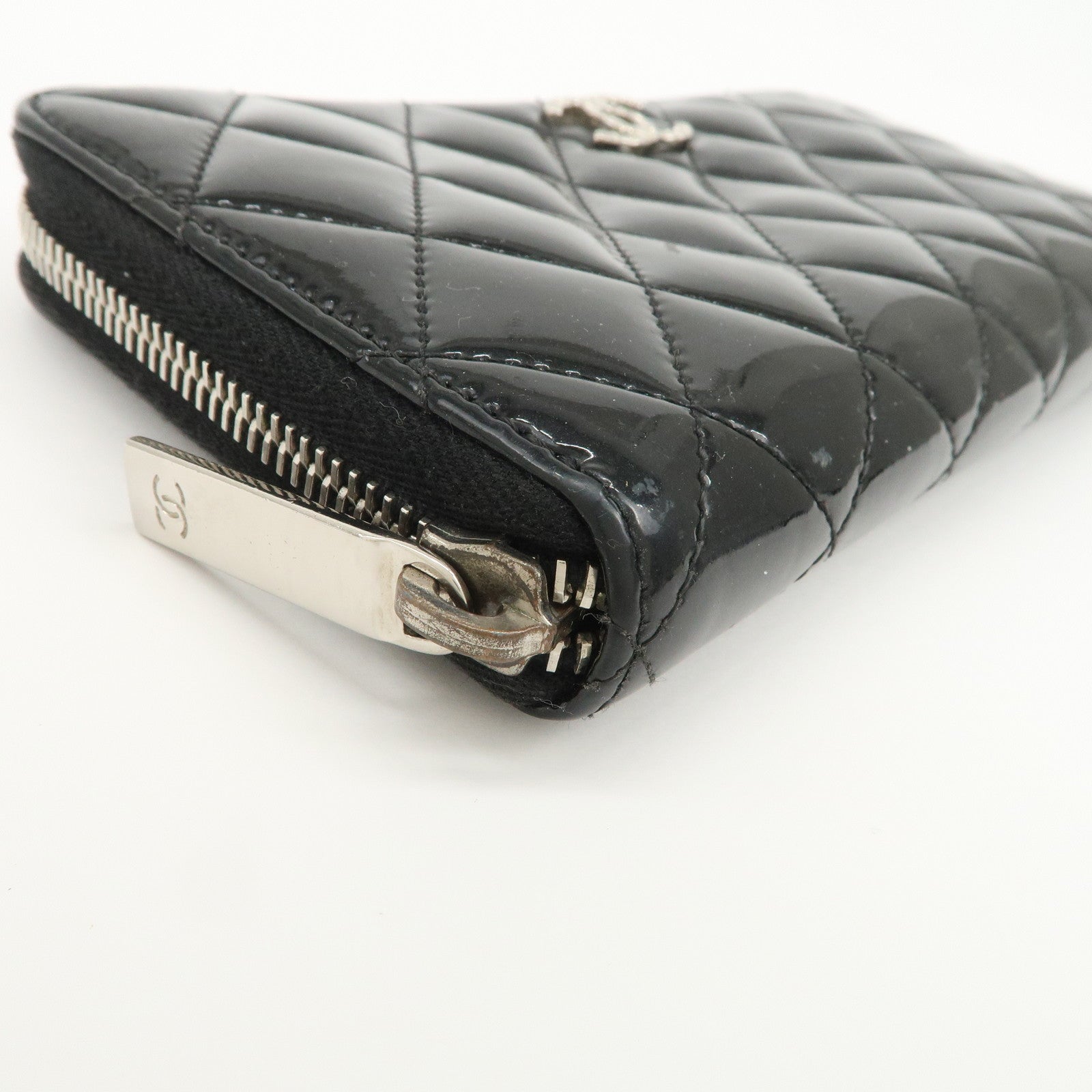 CHANEL COCO Mark Brilliant Matelasse Zippy Long Wallet Black A50106