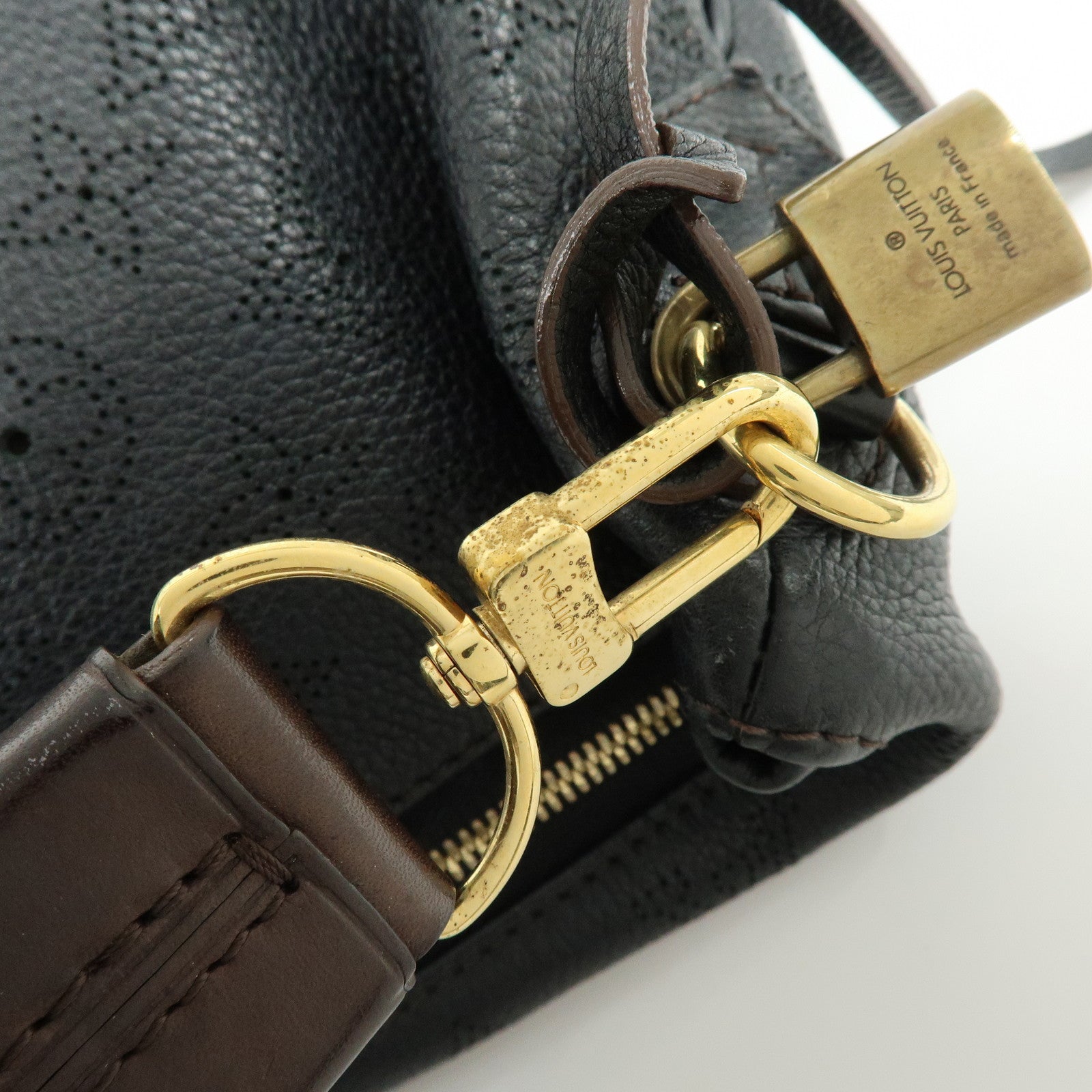 Louis Vuitton Monogram Mahina Selene MM 2Way Hand Bag Noir M93987
