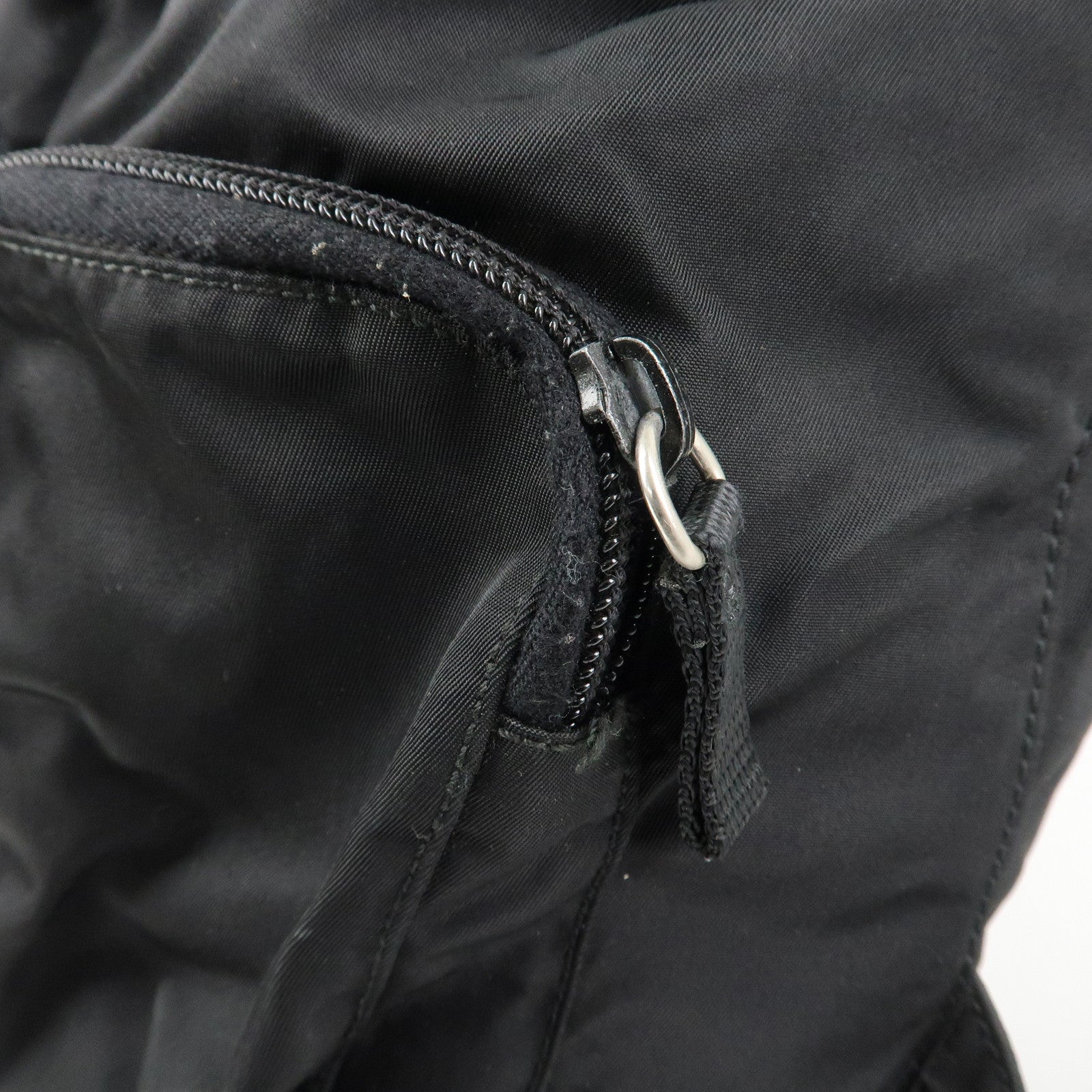 PRADA Triangle Logo Nylon Leather Backpack Ruck Sack Black 1BZ005 Used