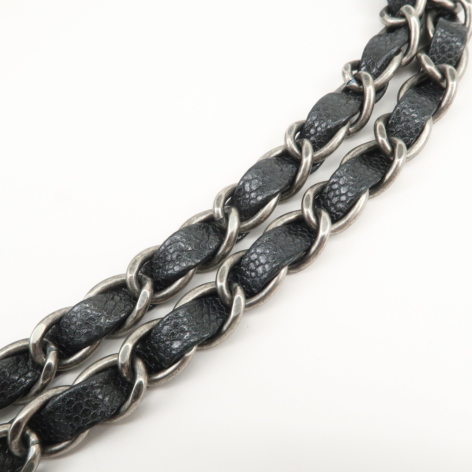 CHANEL COCO Mark Caviarskin Chain Shoulder Bag Black Silver