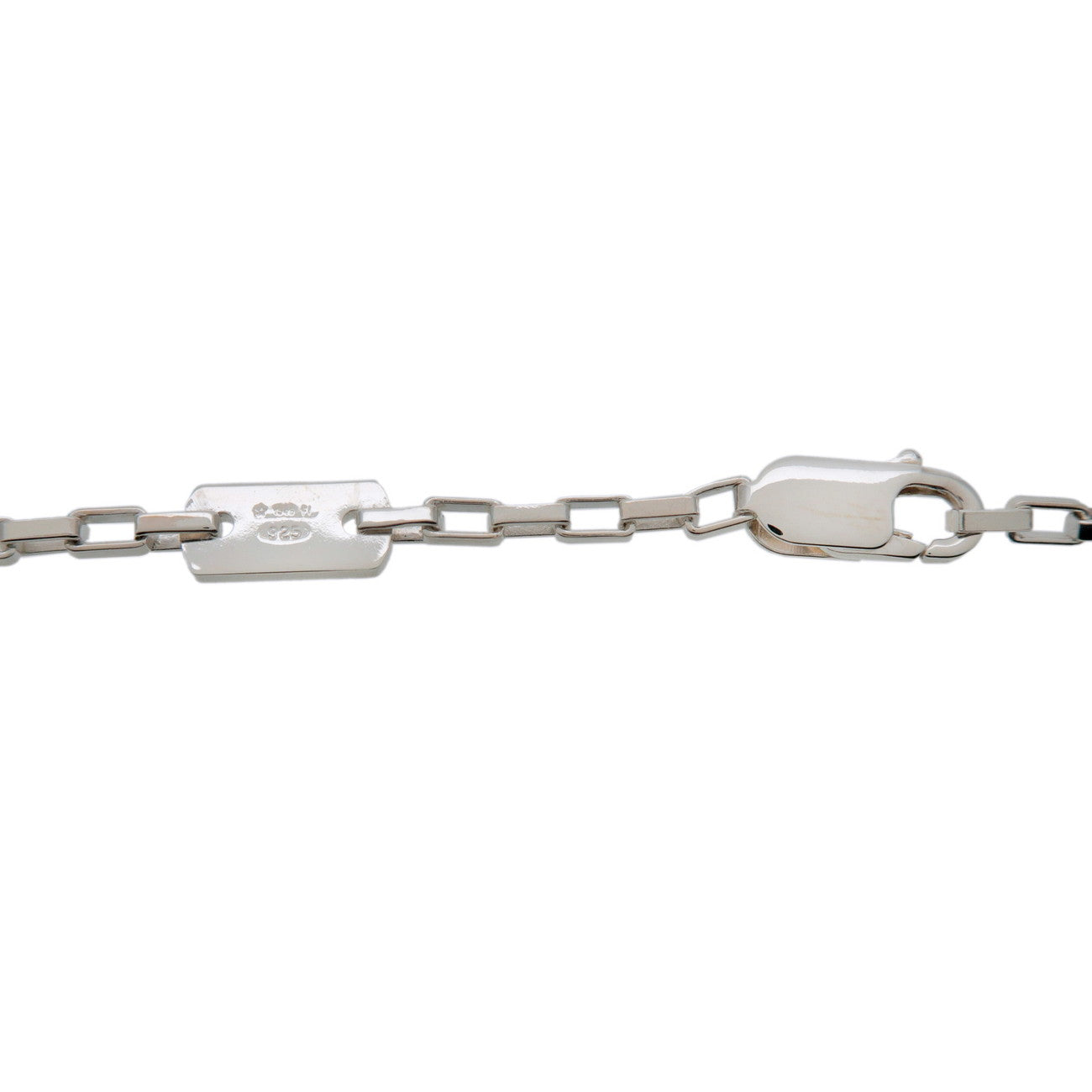 GUCCI Logo Plate Chain Necklace SV925 Silver