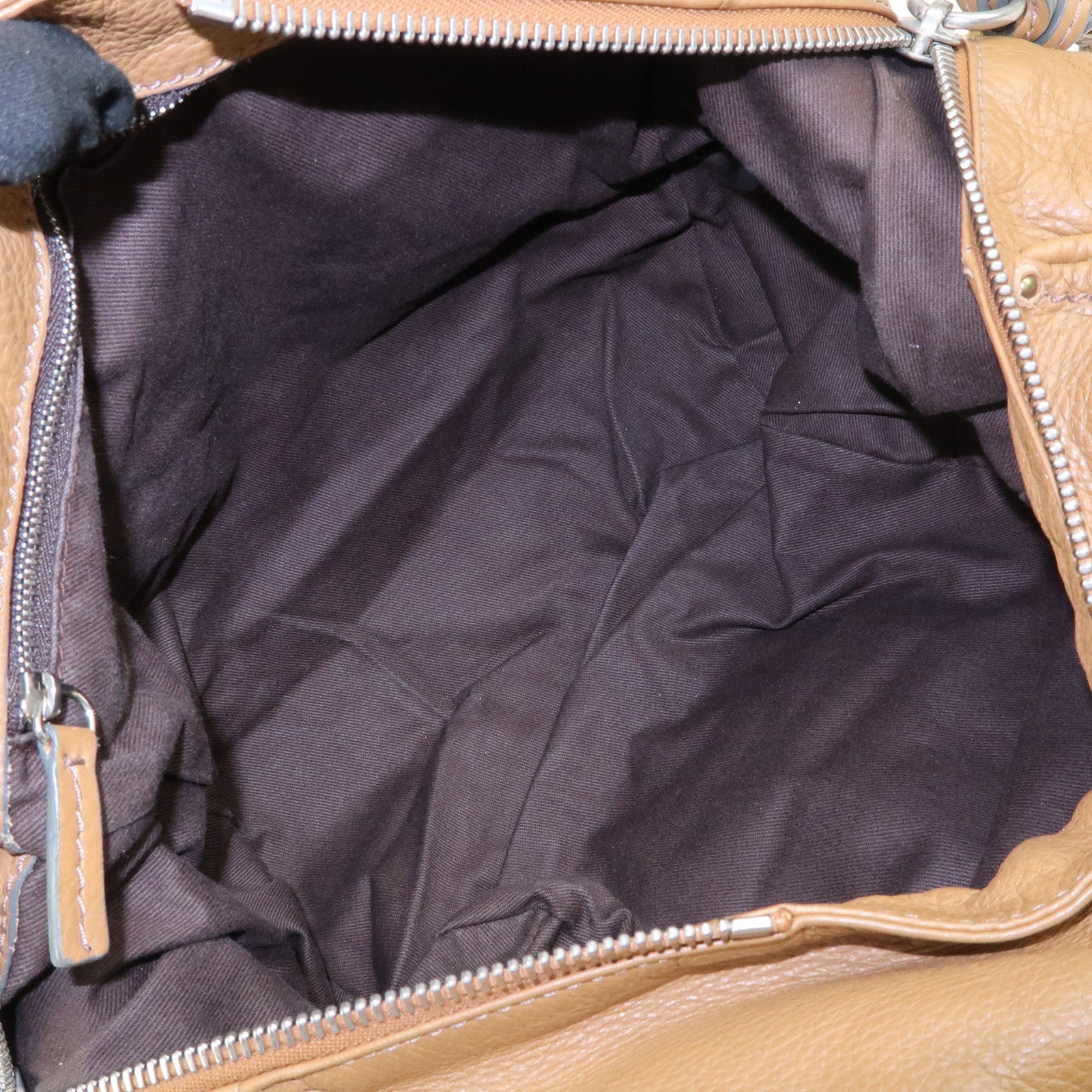 Chloe Paddington Leather Shoulder Bag Boston Bag Brown