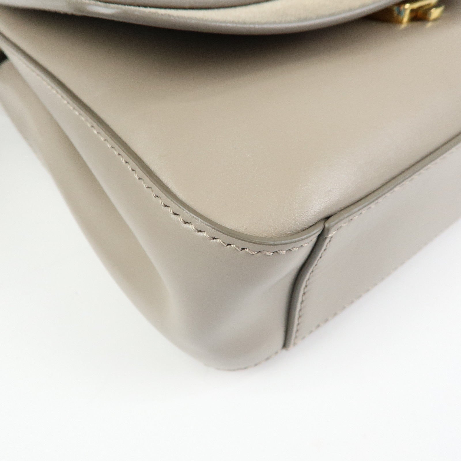 Chloe Chloe C Leather Suede 2Way Hand Bag Shoulder Bag Greige