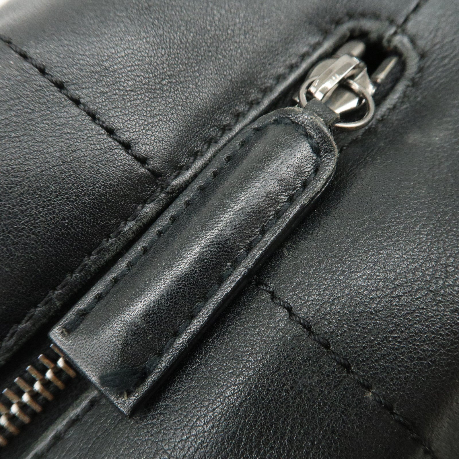 CHANEL Chocolate Bar Lamb Skin Mini Boston Bag Hand Bag Black