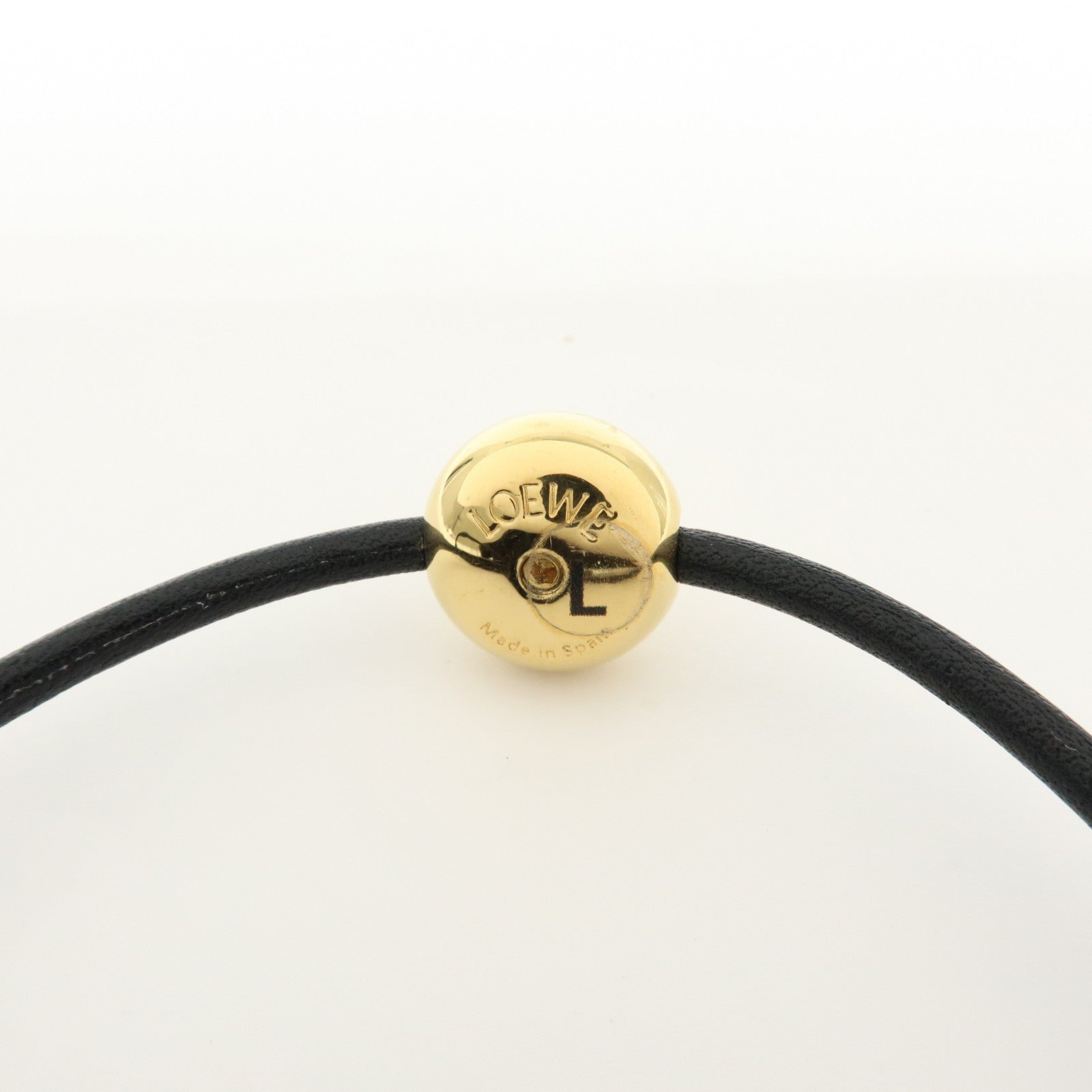 LOEWE Anagram Leather Pebble Bracelet Black