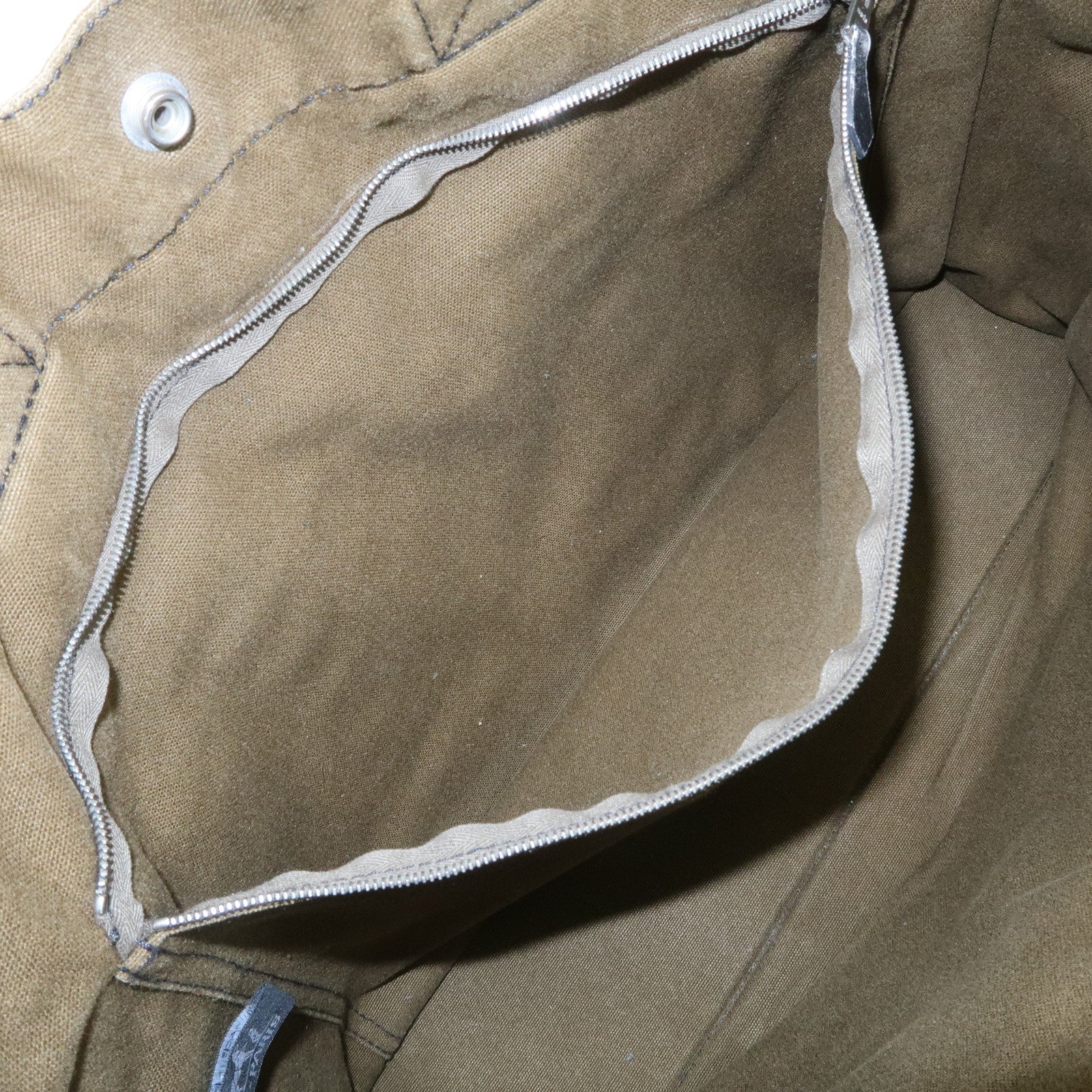 HERMES Fourre Tout MM Canvas Tote Bag Hand Bag Black Khaki