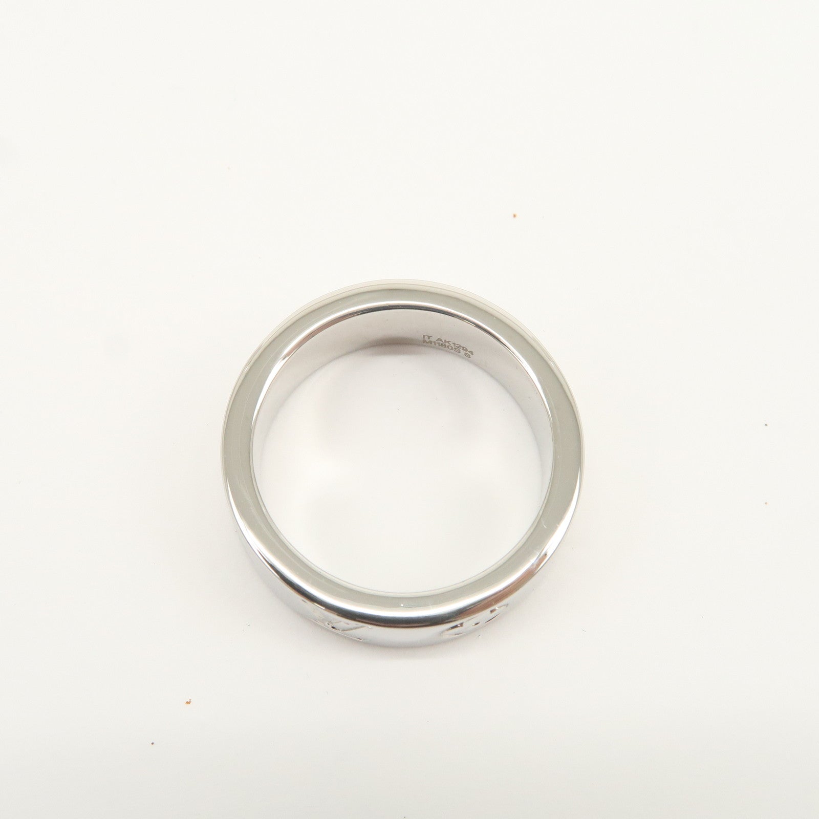 Louis Vuitton Monogram Metal Mosaic Thin Ring S00 Silver M1180