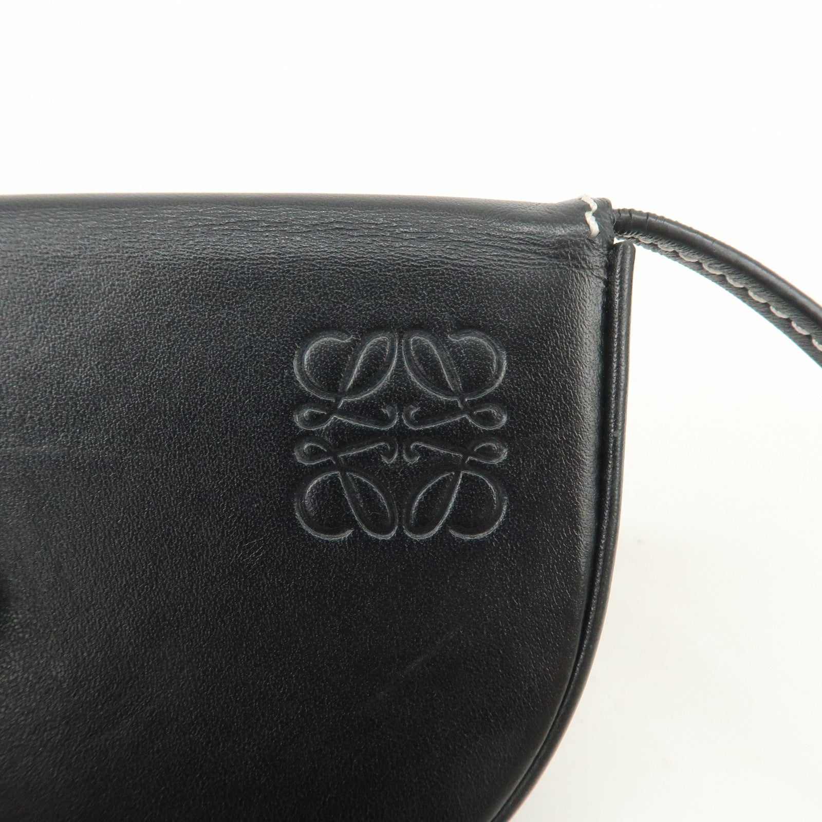 LOEWE Anagram Leather Mini Heel Shoulder Strap Pouch Coin Case