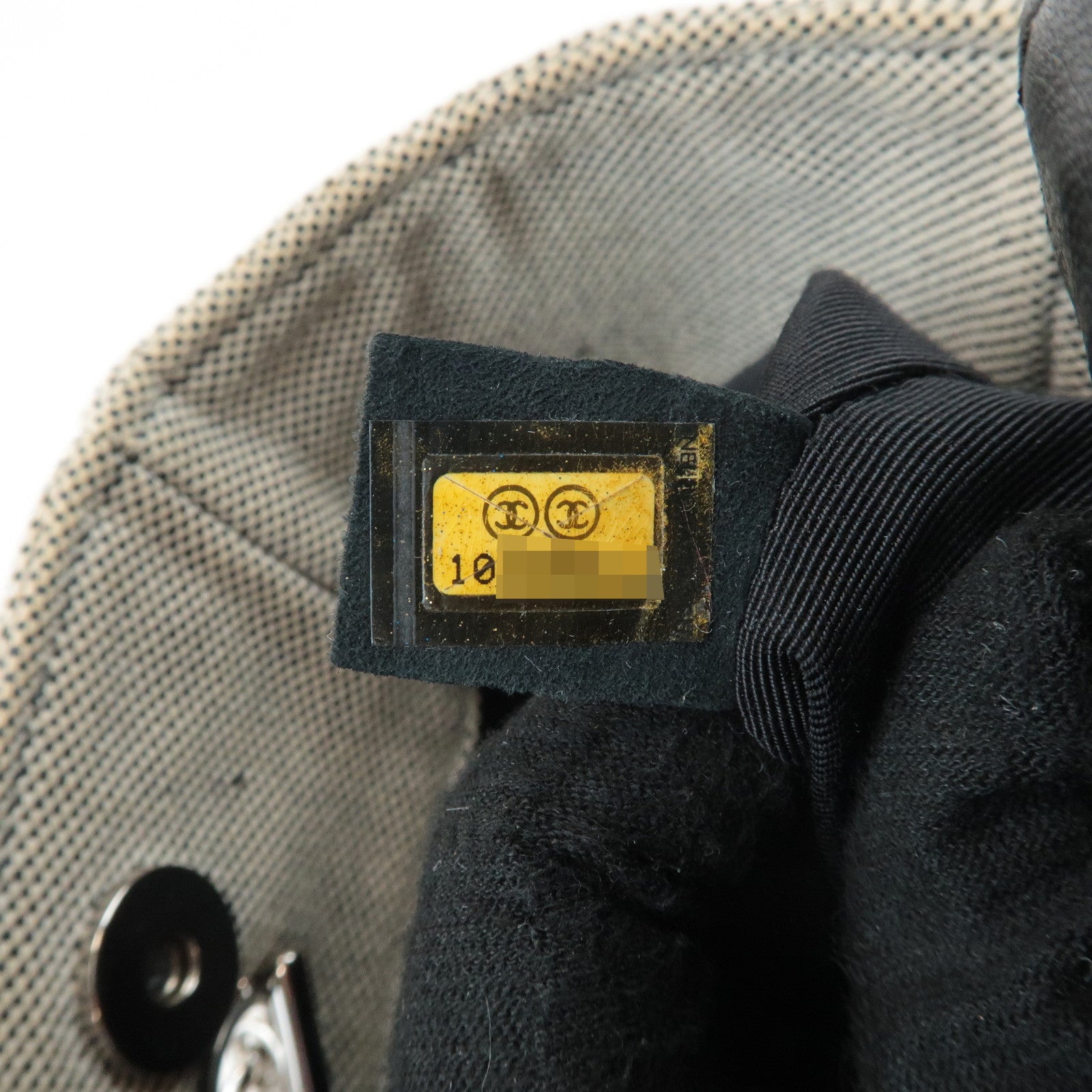 CHANEL COCO Mark No.5 Camellia Canvas Leather Patent Hand Bag A31573 Used