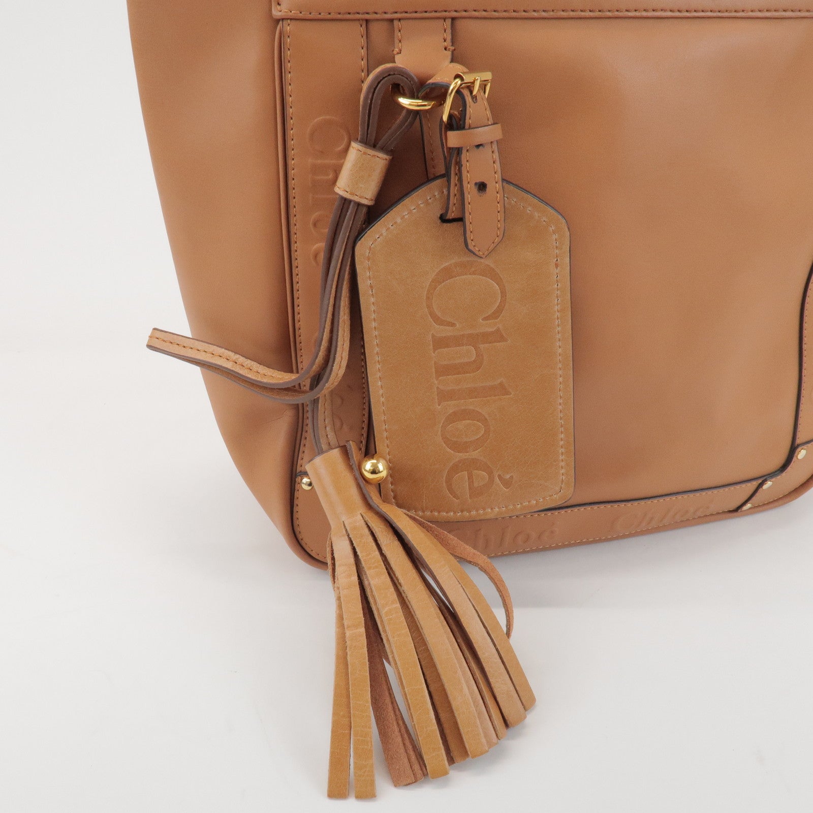 Chloe Eden Leather Tote Bag Shoulder Bag Hand Bag Brown