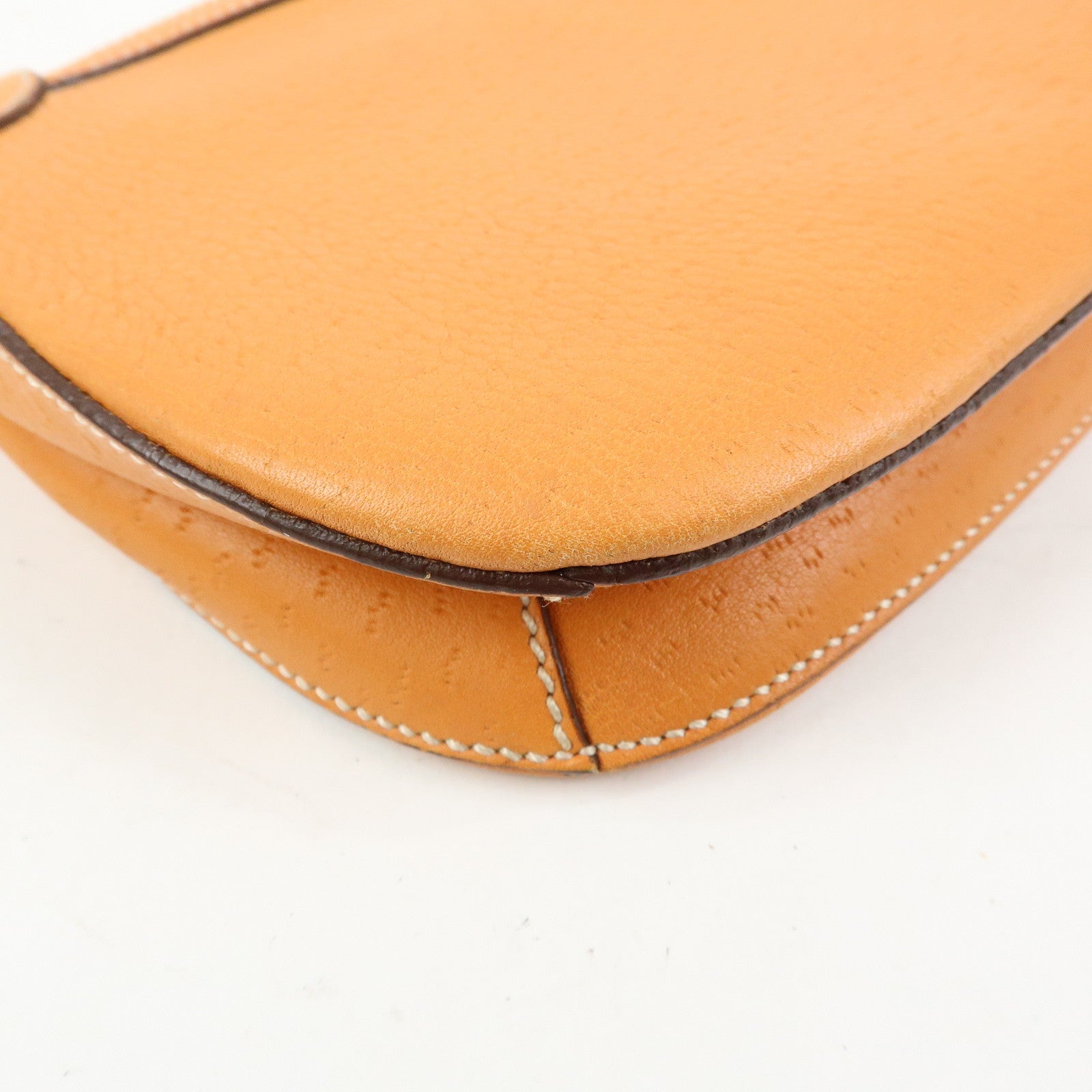 Ferragamo Gancini Leather Hand Bag Shoulder Bag Orange