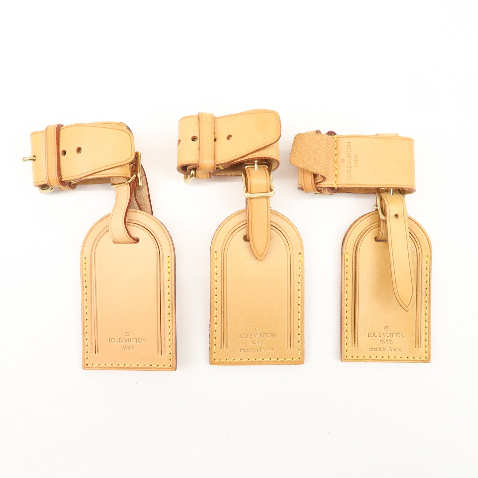 Louis Vuitton Set of 15 Nume Leather Name Tag & Poignet Natural Used