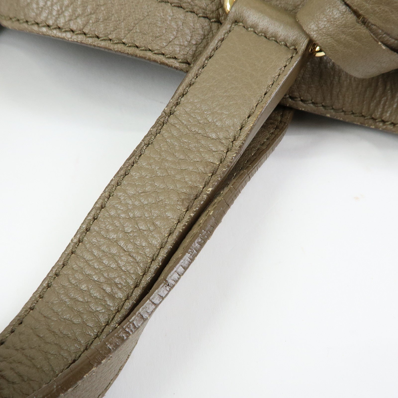 SAINT LAURENT PARIS Y Line Leather Tote Shoulder Bag Brown 257427