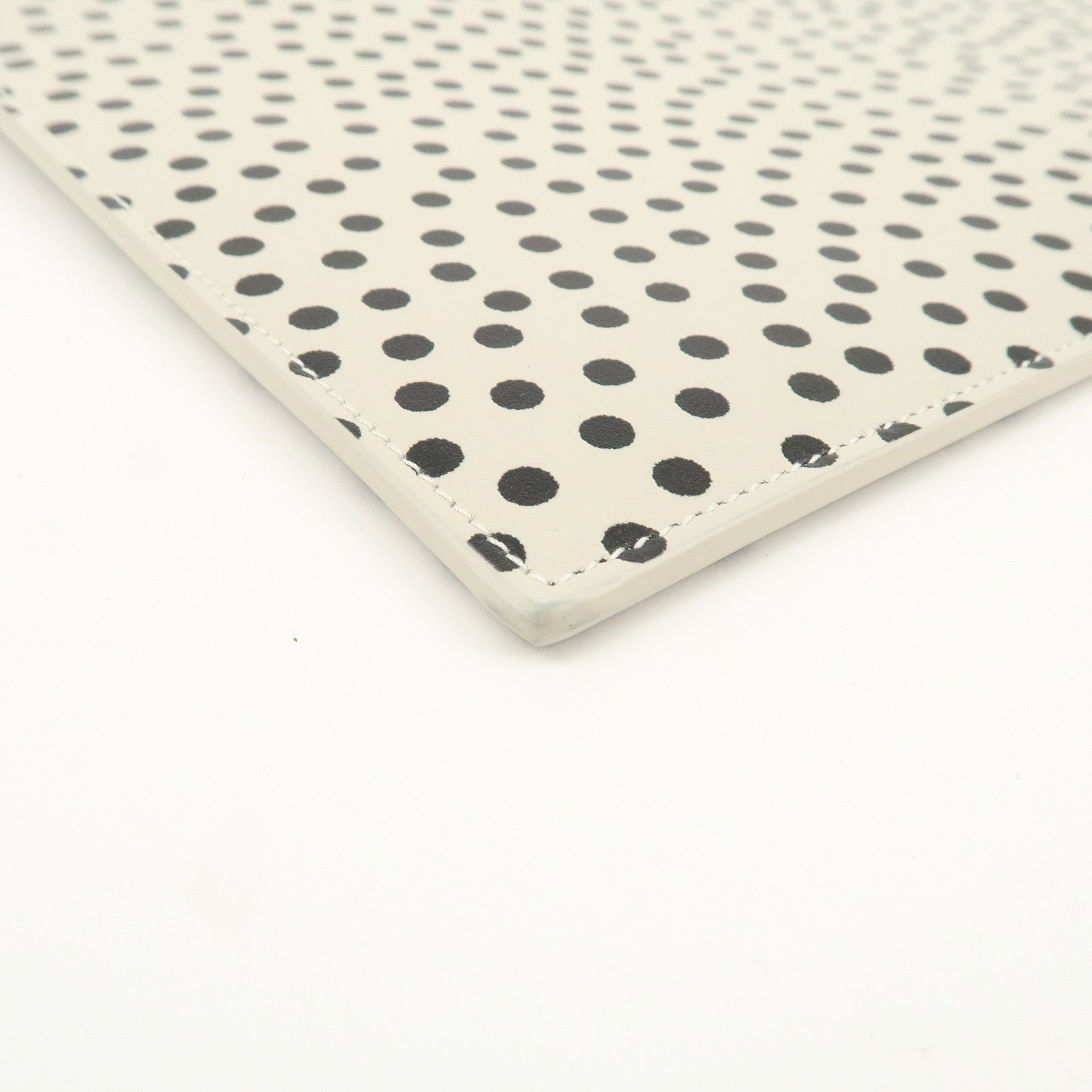 SAINT LAURENT PARIS Leather Clutch Bag Second Bag Dots Ivory Used