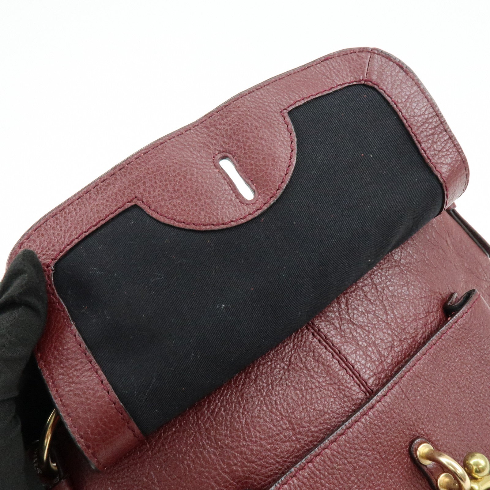 Chloe See By Chloe Joan Suede Leather 2Way Shoulder Bag Bordeaux
