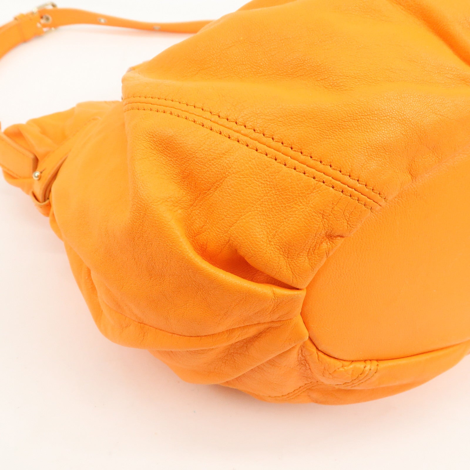 CELINE Macadam Leather 2Way Bag Hand Bag Shoulder Bag Orange