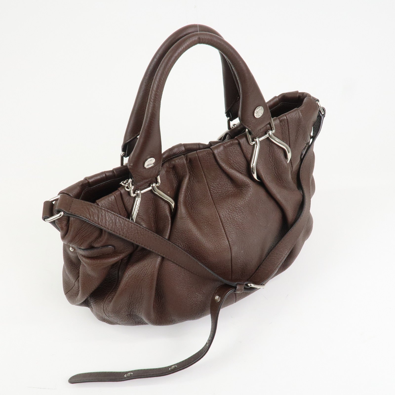 CELINE Macadam Leather Pillow Small 2Way Bag Shoulder Bag Hand Bag