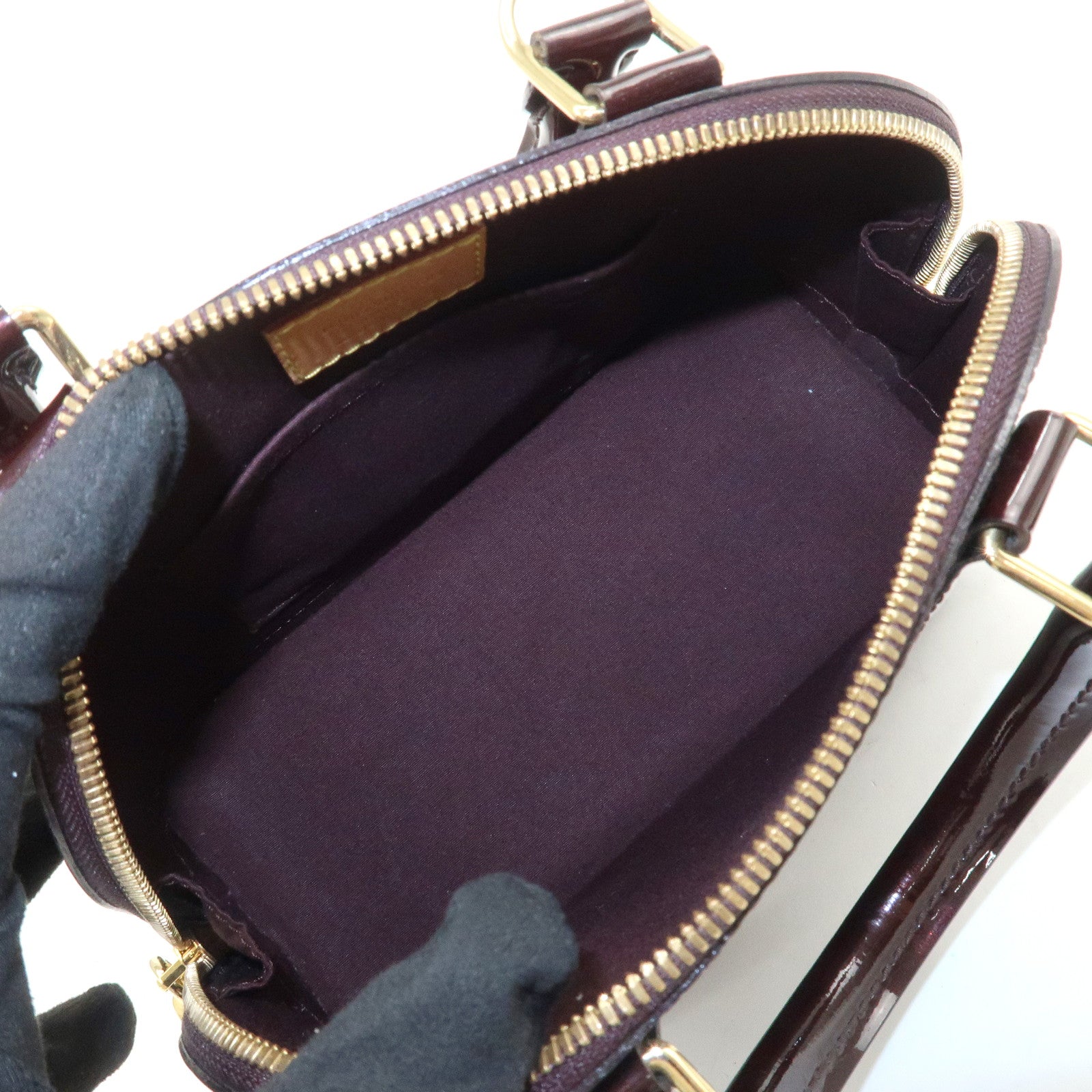 Louis Vuitton Monogram Vernis Alma BB 2Way Hand Bag Amarante M91678