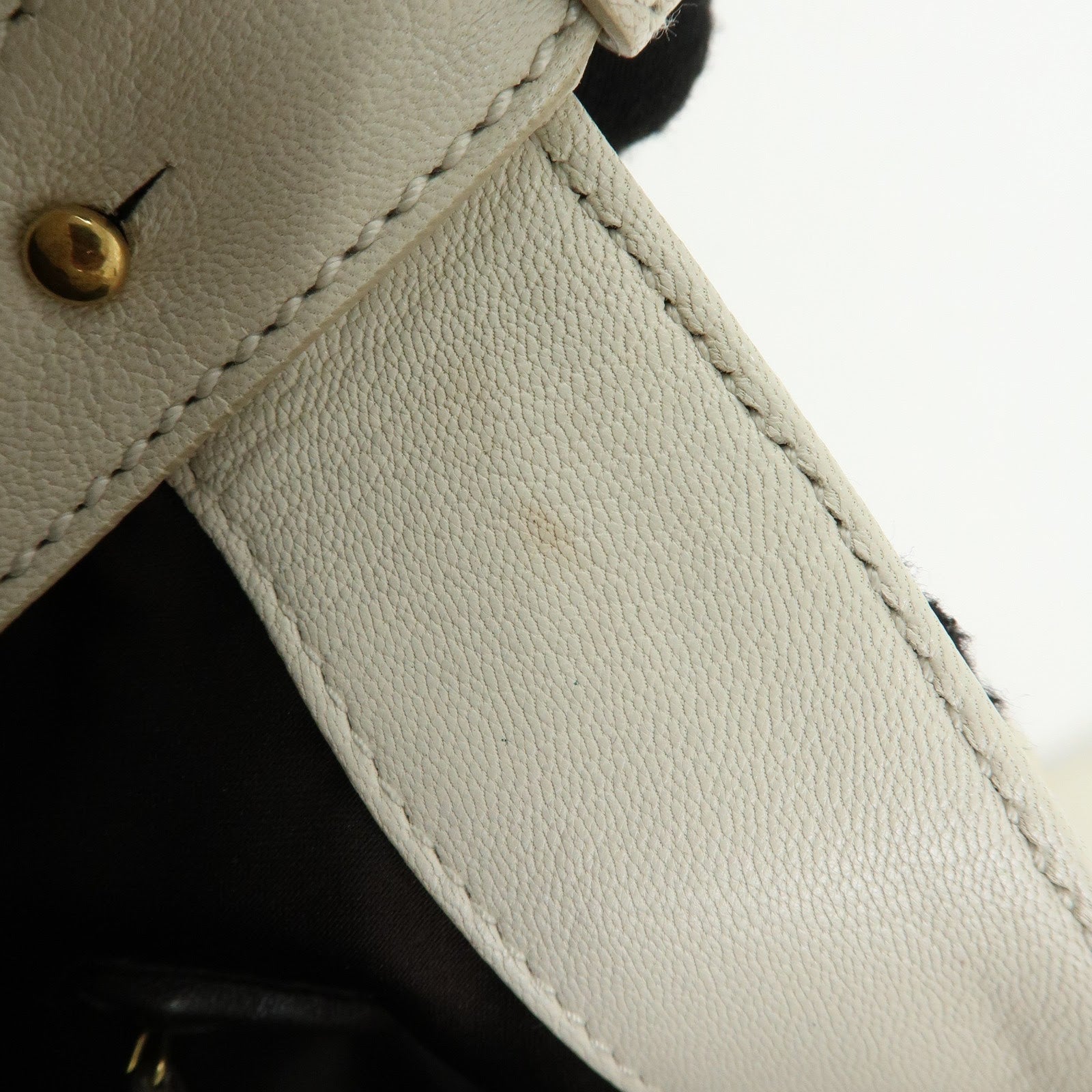 SAINT LAURENT PARIS YSL Ribbon Leather Shoulder Bag Ivory 151216