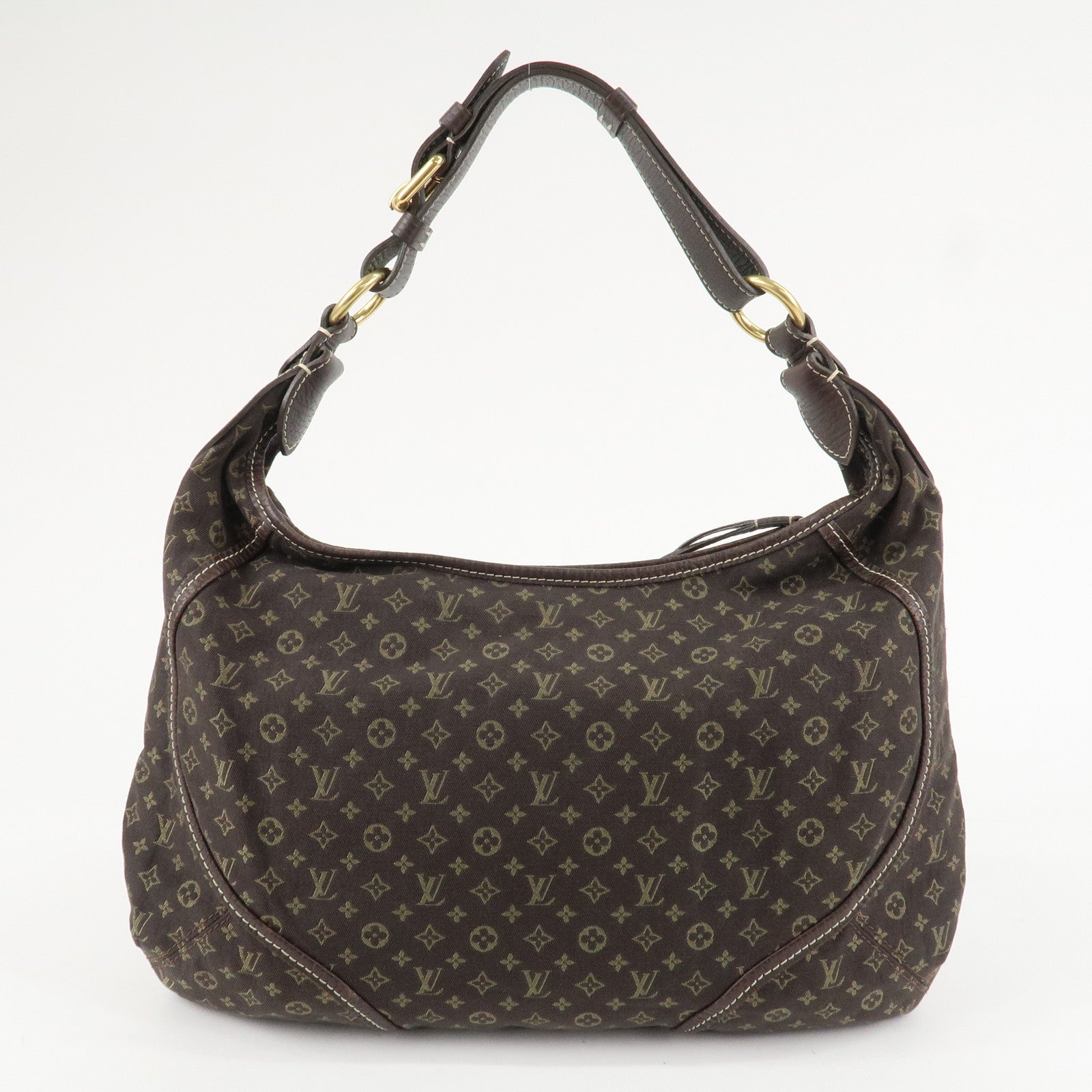 Louis Vuitton Monogram Mini Lin Manon MM Shoulder Bag Ebene M95619 Used