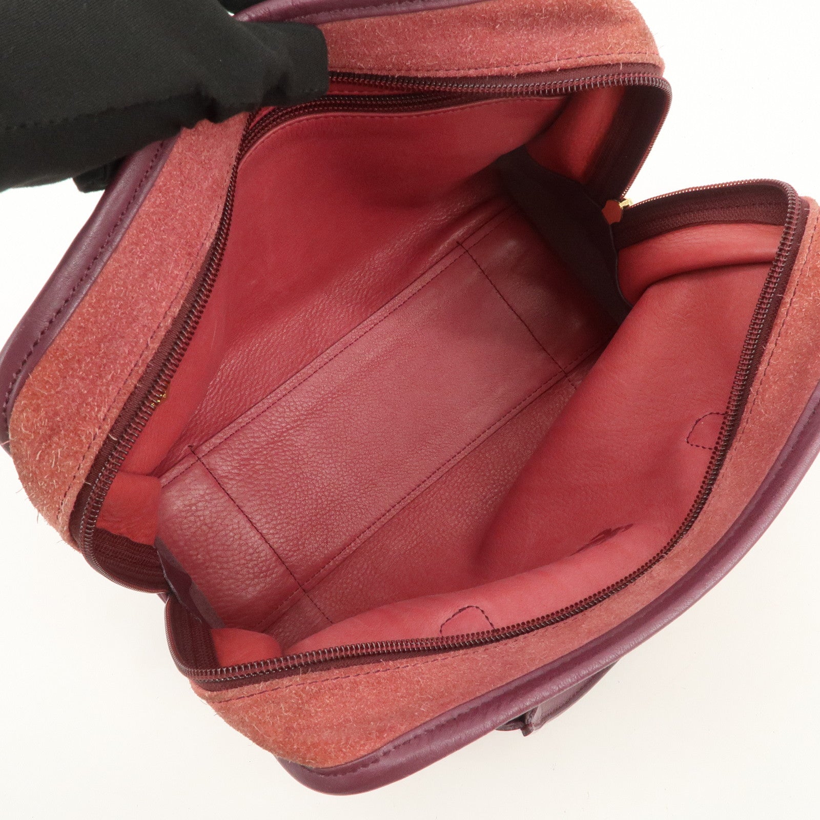 LOEWE Anagram Amazona 28 Suede Leather Hand Bag Pink Purple